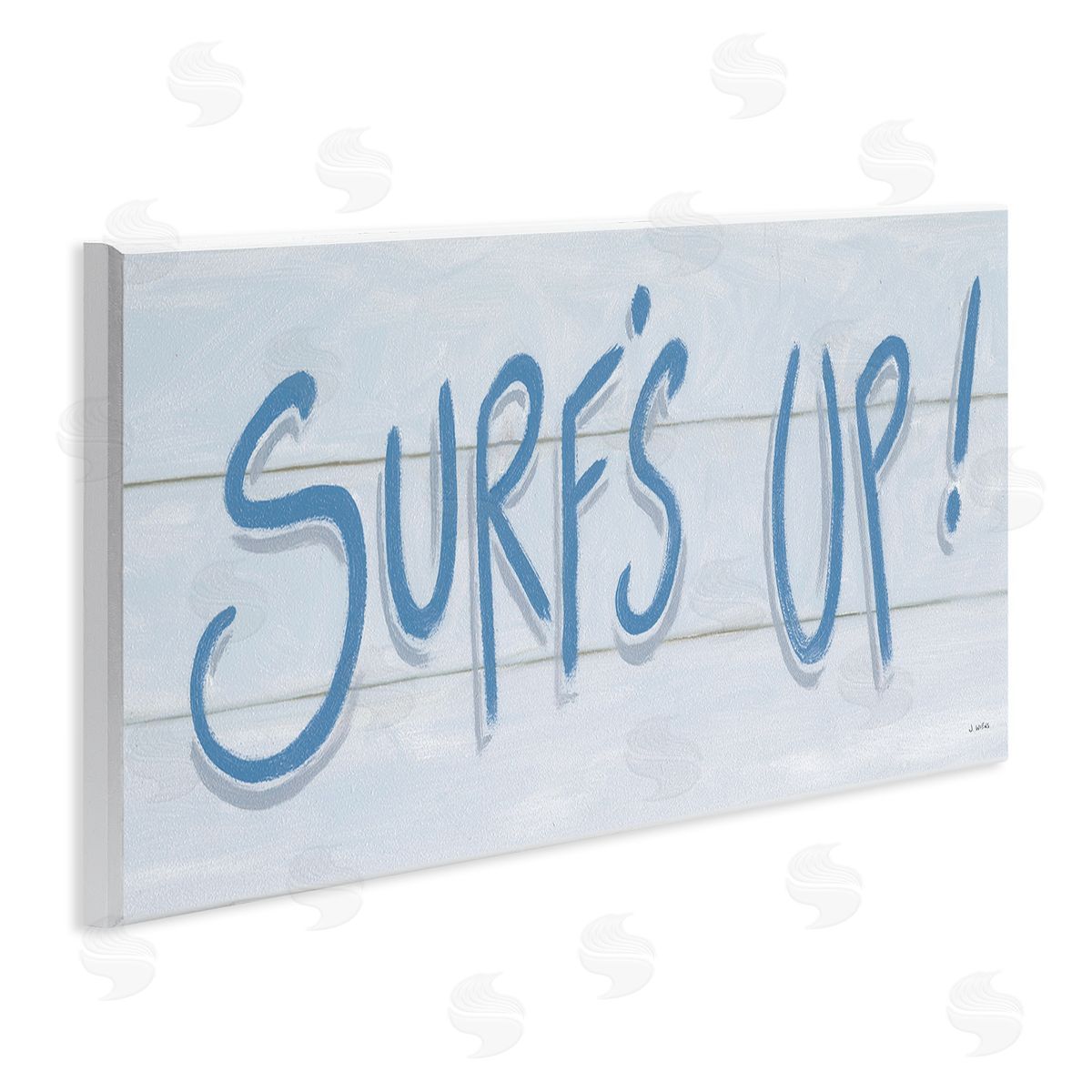 James Wiens Surf's Up Nautical Beach Phrase Soft Blue Typography