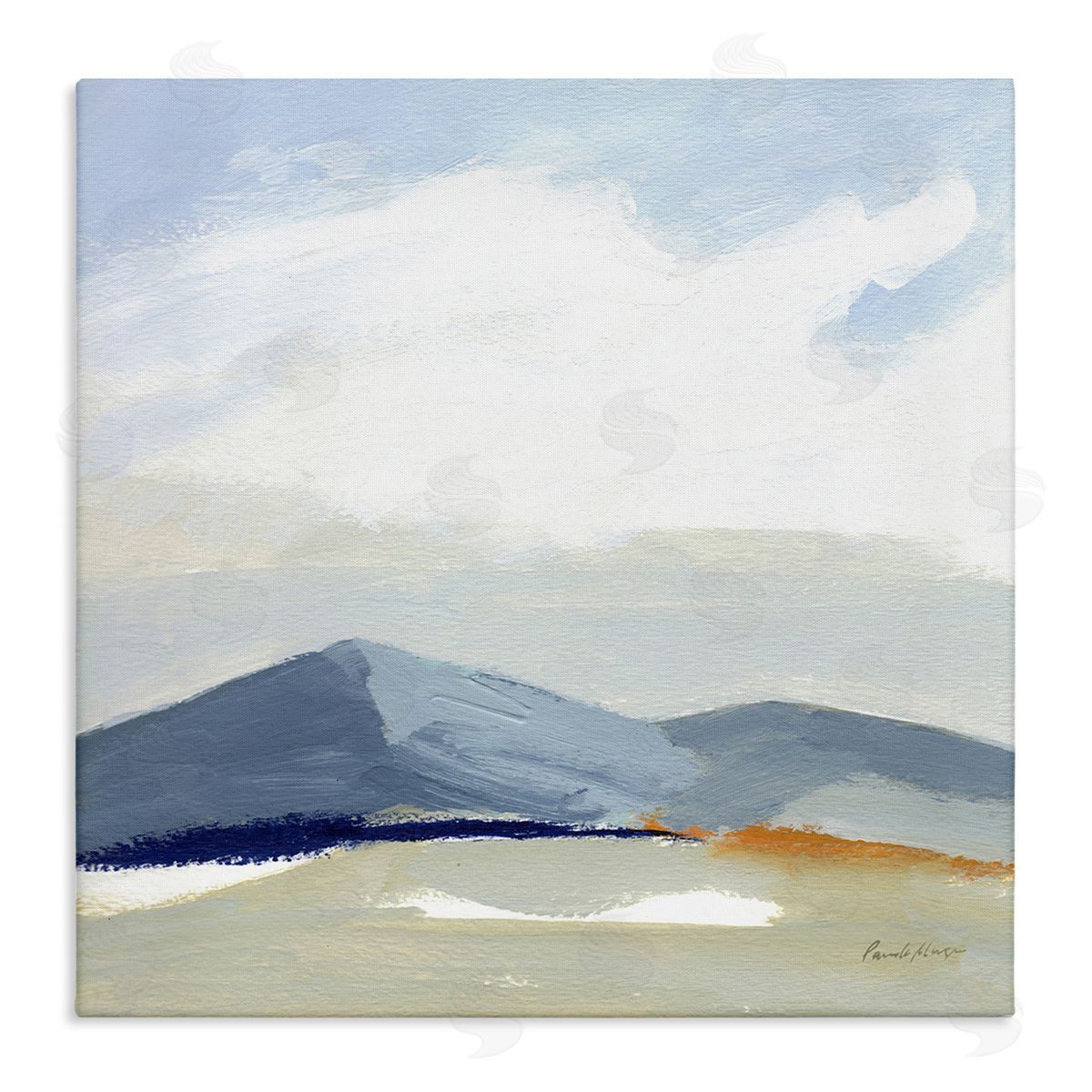 Pamela Munger Abstract Mountain Range Tranquil Hills Open Landscape Painting Stretched Canvas Wall Art Print