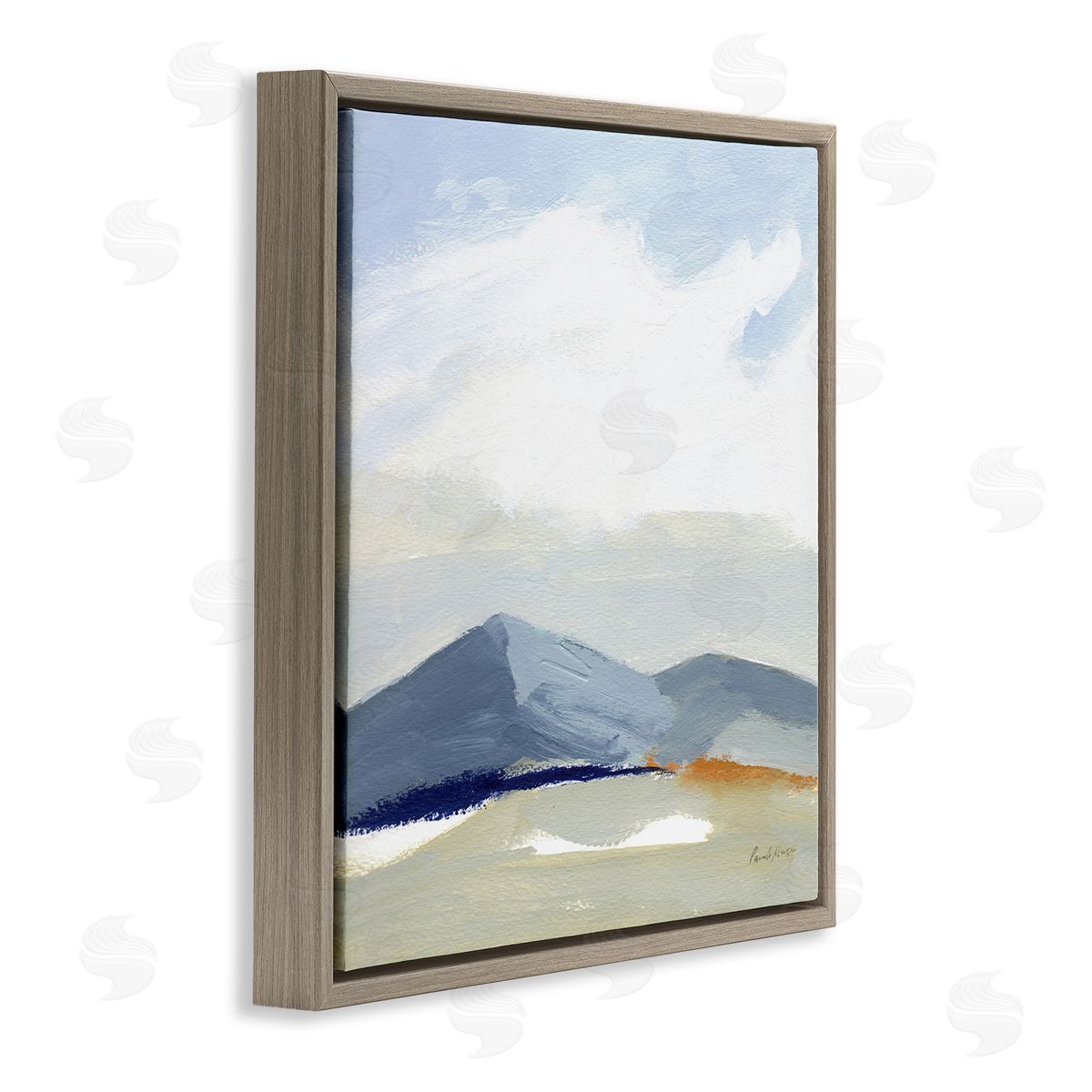 Pamela Munger Abstract Mountain Range Tranquil Hills Open Landscape Painting Brown Floating Frame Canvas Wall Art Print