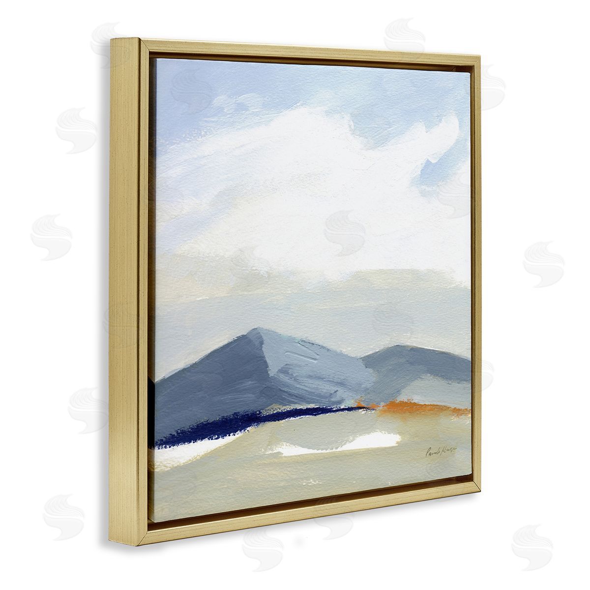 Pamela Munger Abstract Mountain Range Tranquil Hills Open Landscape Painting Gold Floating Frame Canvas Wall Art Print