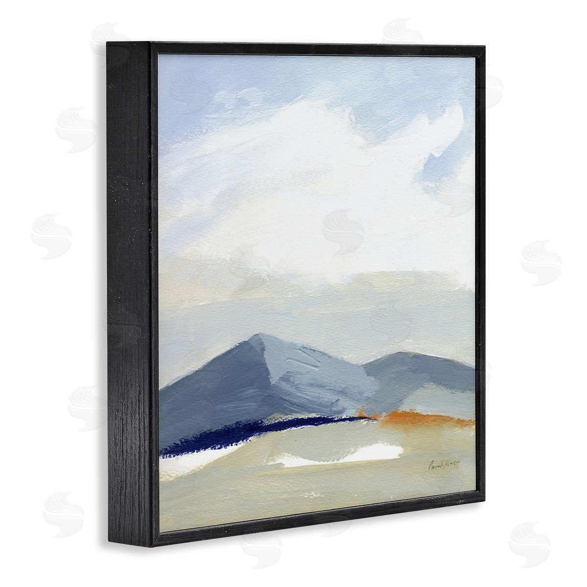 Pamela Munger Abstract Mountain Range Tranquil Hills Open Landscape Painting Black Framed Glicee Wall Art Print