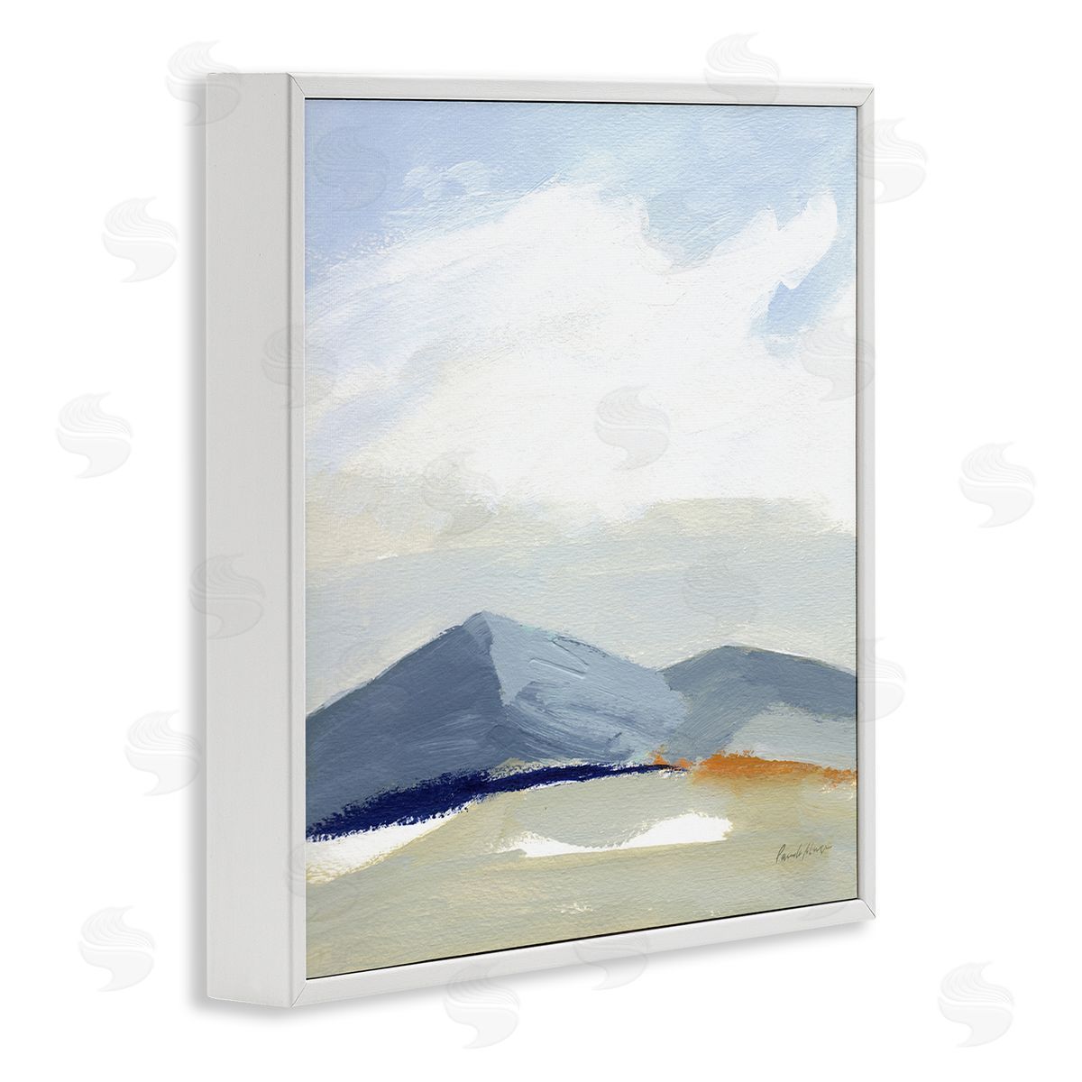 Pamela Munger Abstract Mountain Range Tranquil Hills Open Landscape Painting White Framed Glicee Wall Art Print