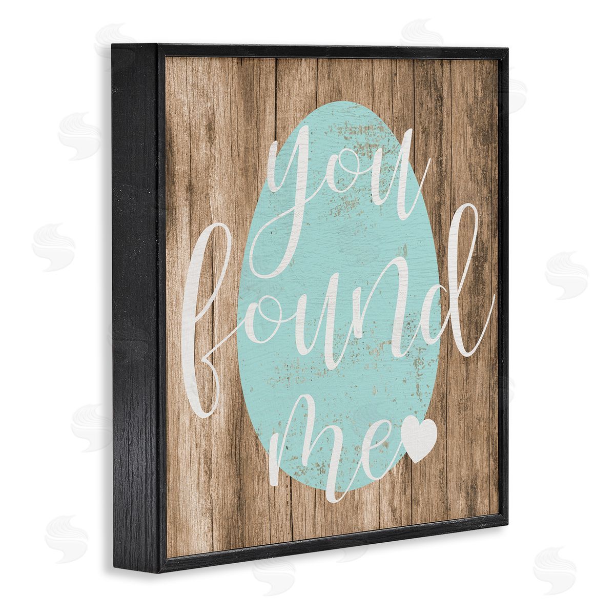 Stupell Studio Rustic Easter You Found Me Phrase Blue Egg Black Framed Glicee Wall Art Print