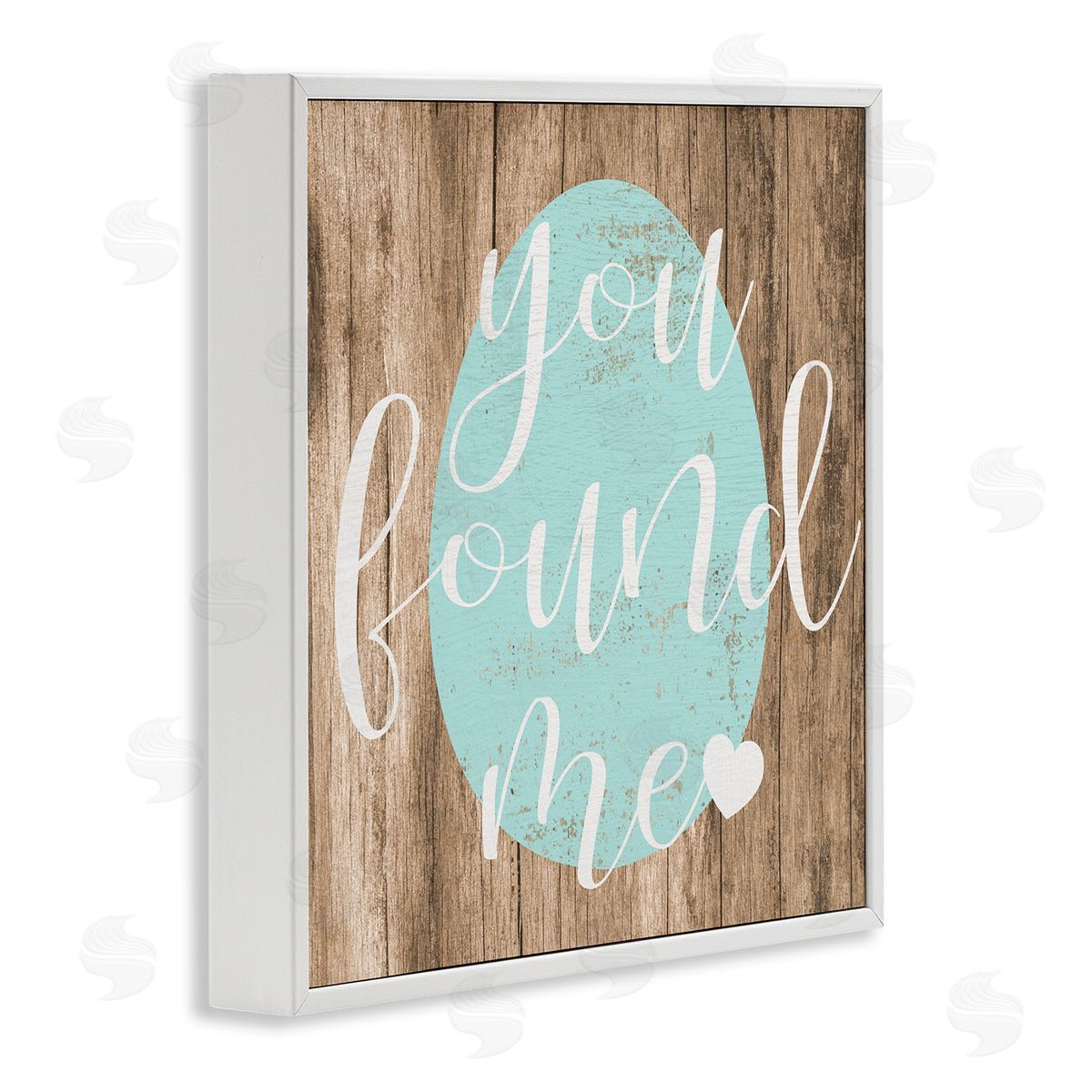 Stupell Studio Rustic Easter You Found Me Phrase Blue Egg White Framed Glicee Wall Art Print