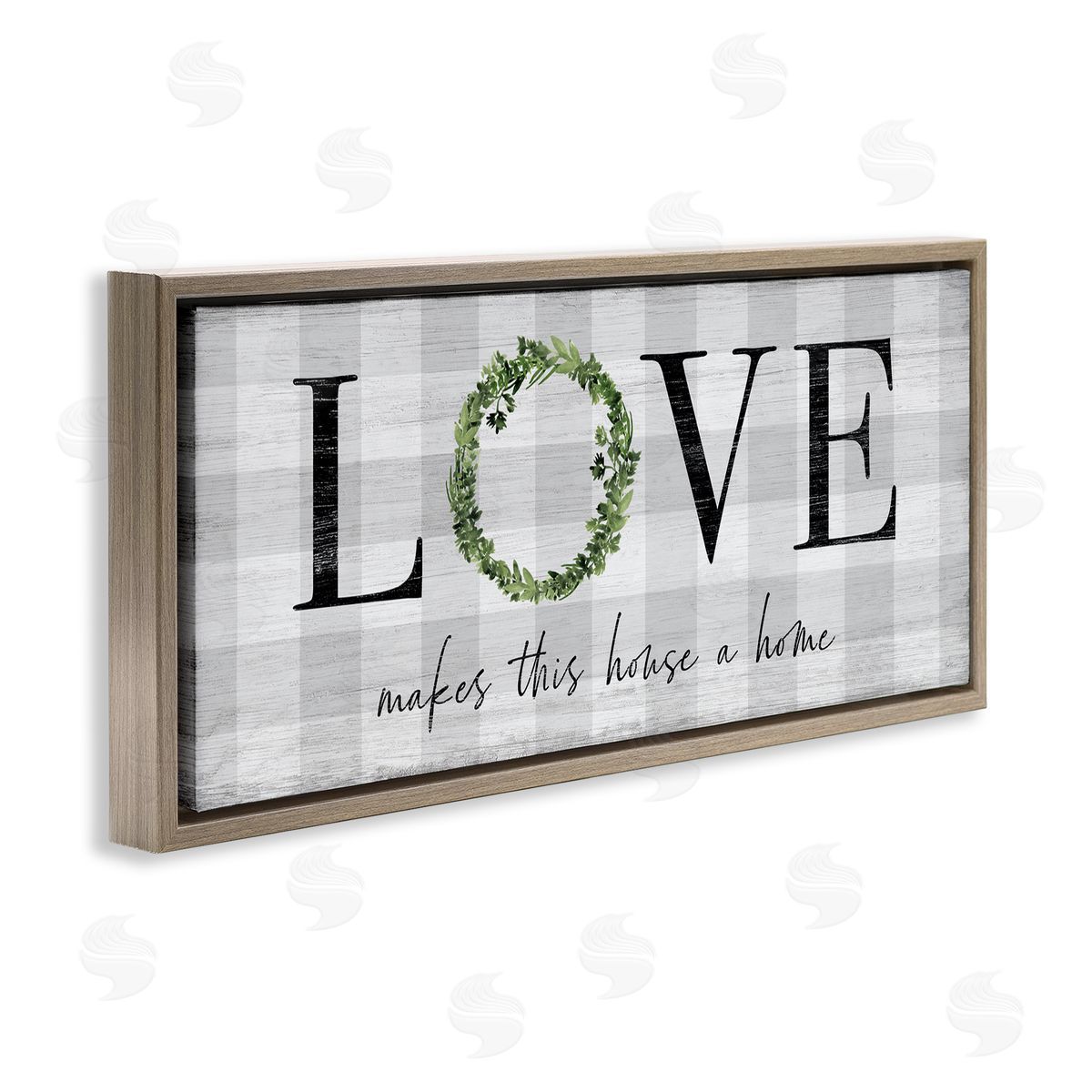 Natalie Carpentieri Love Makes House Home Phrase Green Wreathe Plaid