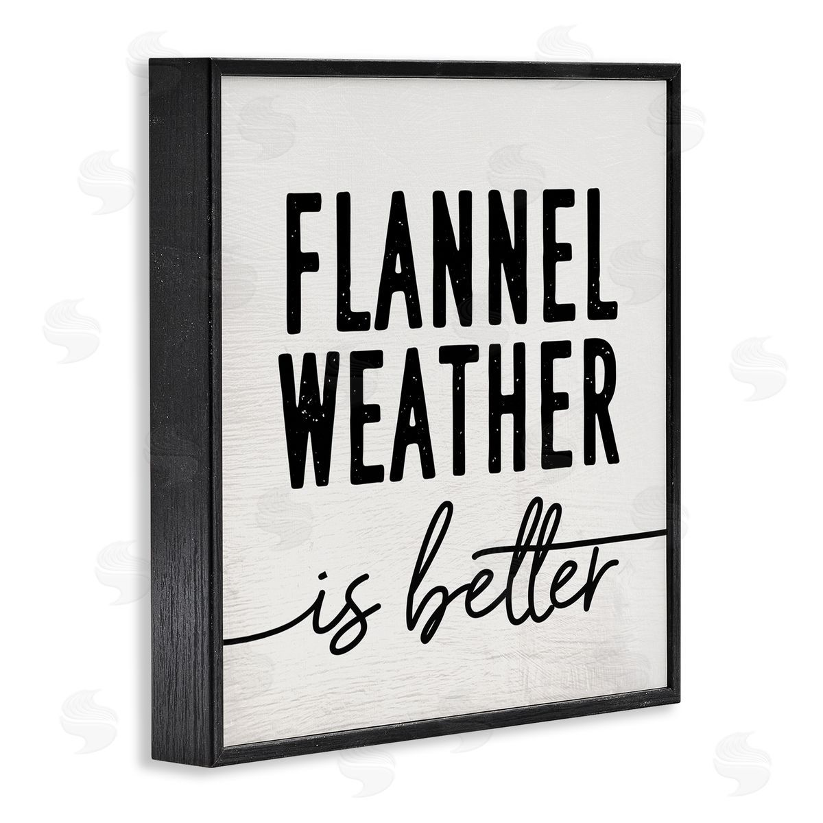 Stupell Studio Flannel Weather is Better Phrase Off-White Black Black Framed Glicee Wall Art Print