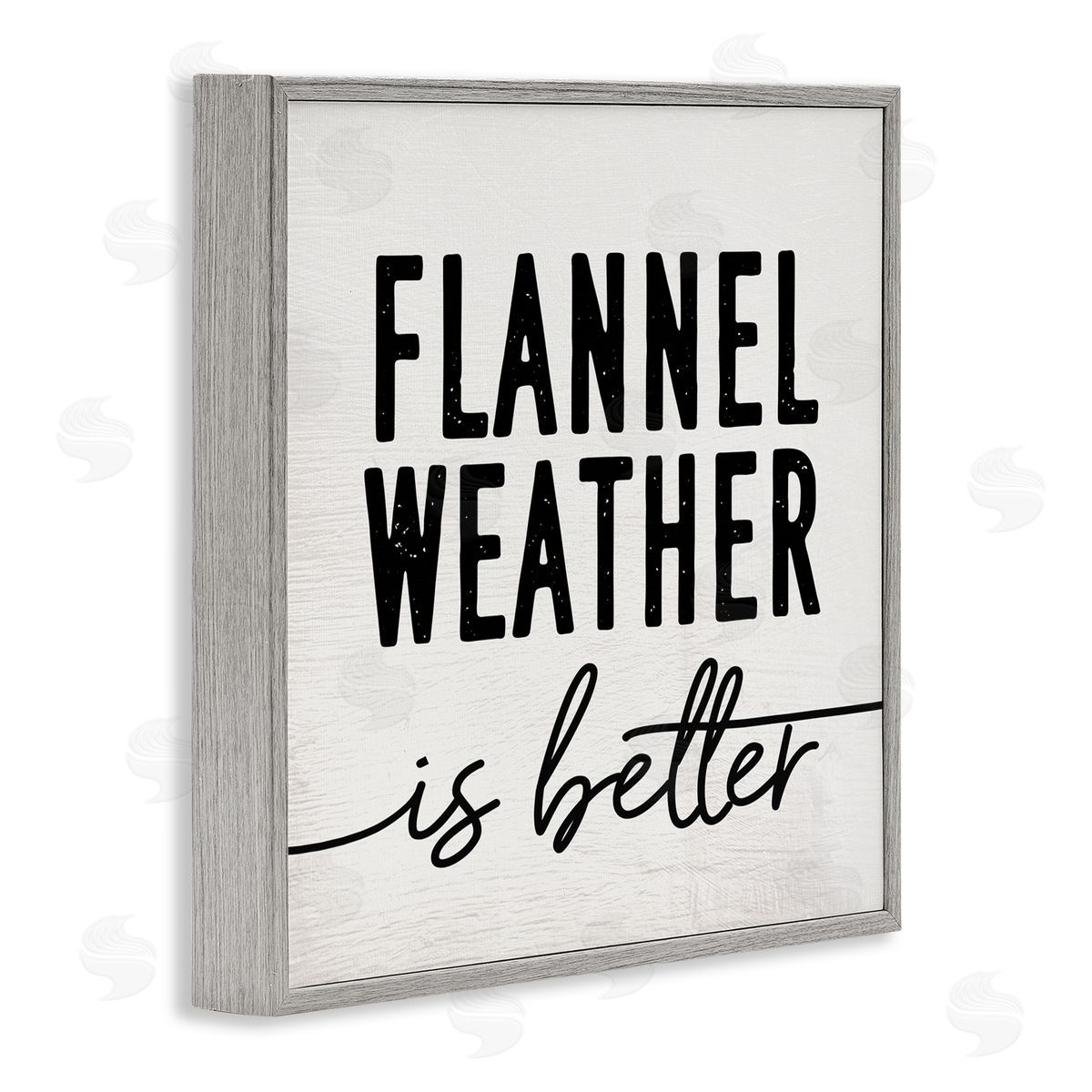 Stupell Studio Flannel Weather is Better Phrase Off-White Black Gray Framed Glicee Wall Art Print