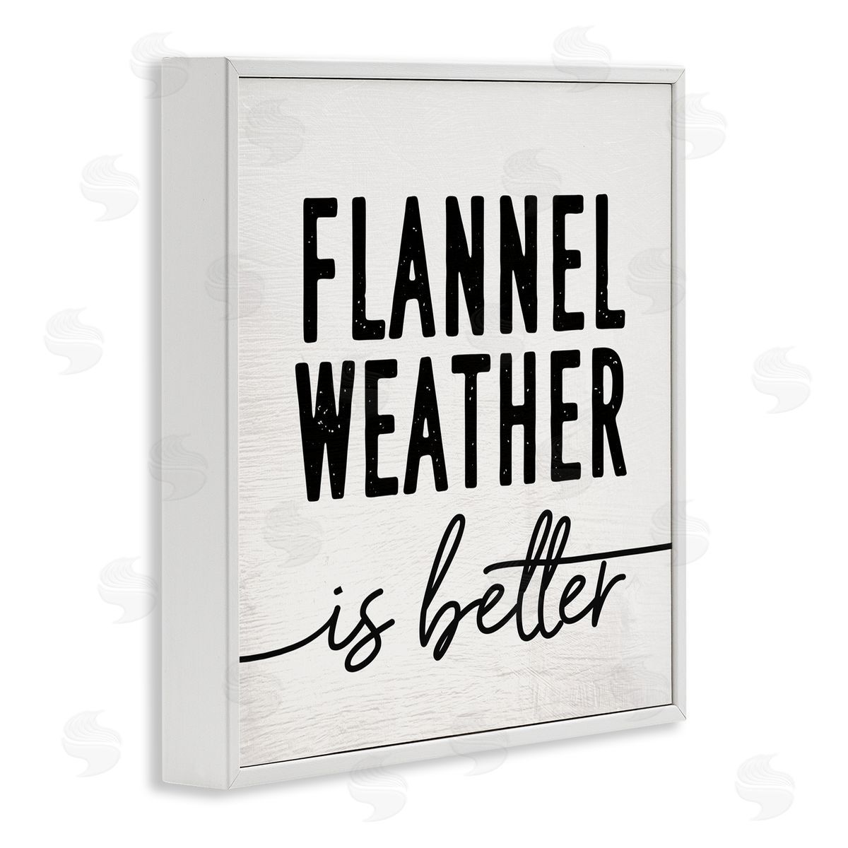 Stupell Studio Flannel Weather is Better Phrase Off-White Black White Framed Glicee Wall Art Print