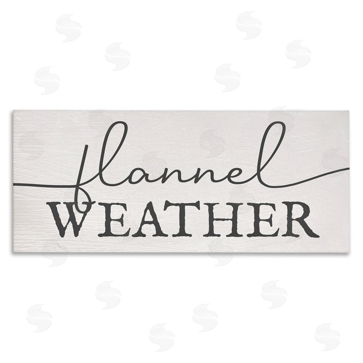 Stupell Studio Flannel Weather Phrase Minimal Text Black Off-White