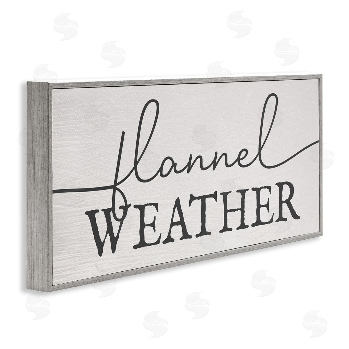 Stupell Studio Flannel Weather Phrase Minimal Text Black Off-White