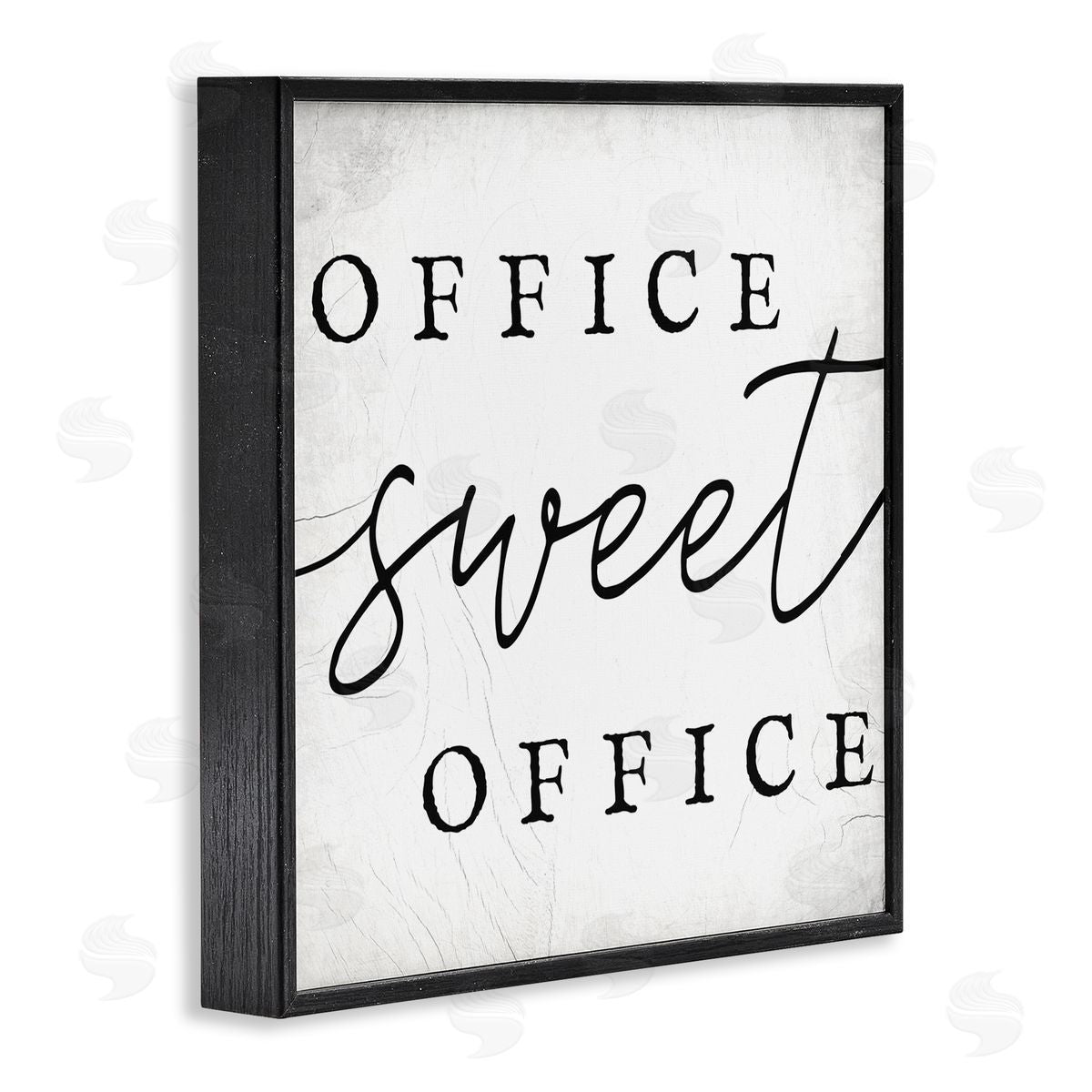 Stupell Studio Office Sweet Office Phrase Minimal Black White Typography Black Framed Glicee Wall Art Print