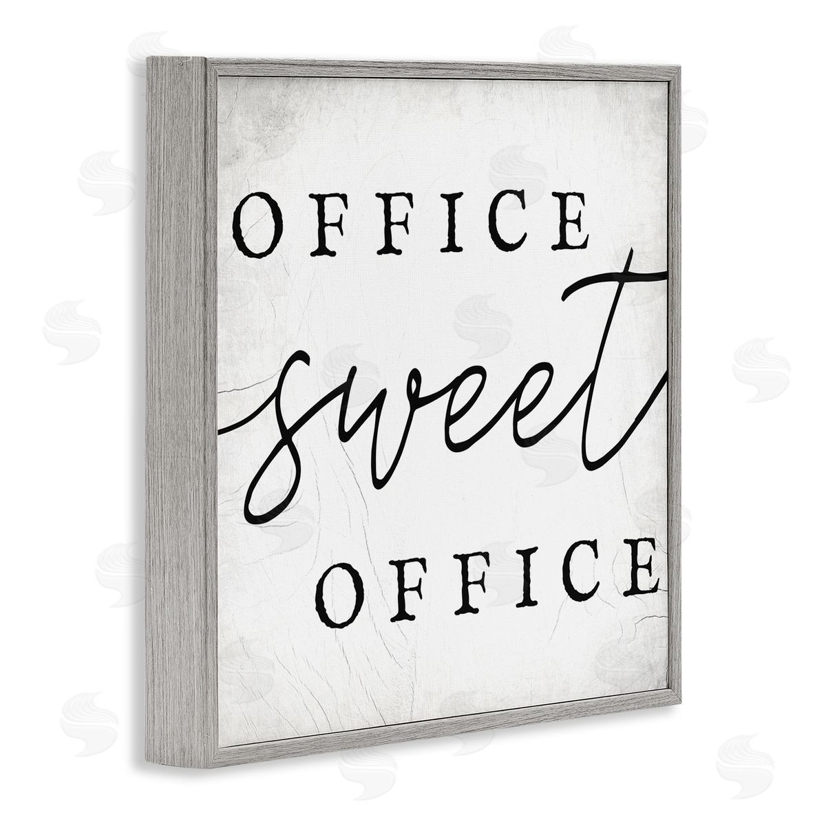Stupell Studio Office Sweet Office Phrase Minimal Black White Typography Gray Framed Glicee Wall Art Print