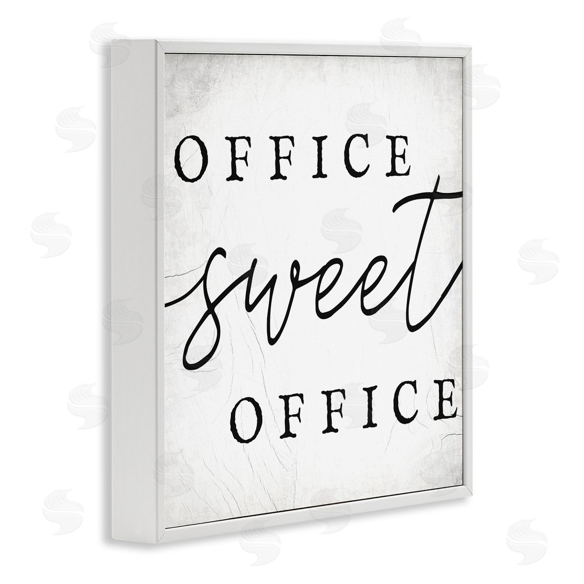Stupell Studio Office Sweet Office Phrase Minimal Black White Typography White Framed Glicee Wall Art Print