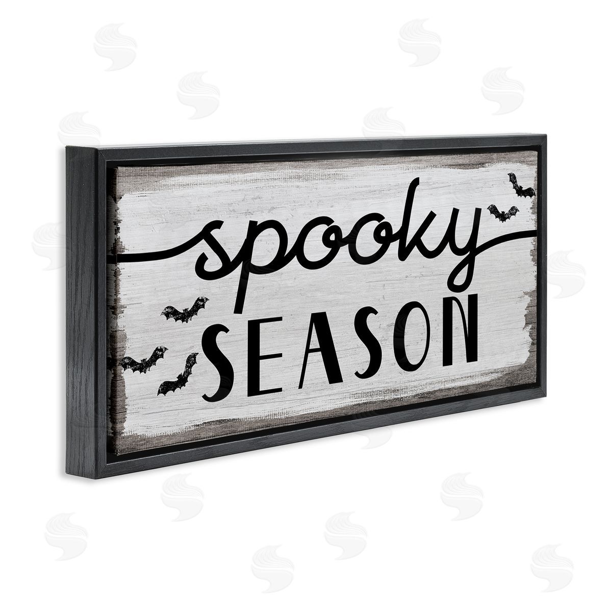 Stupell Studio Spooky Season Sign Black Bats Halloween Phrase