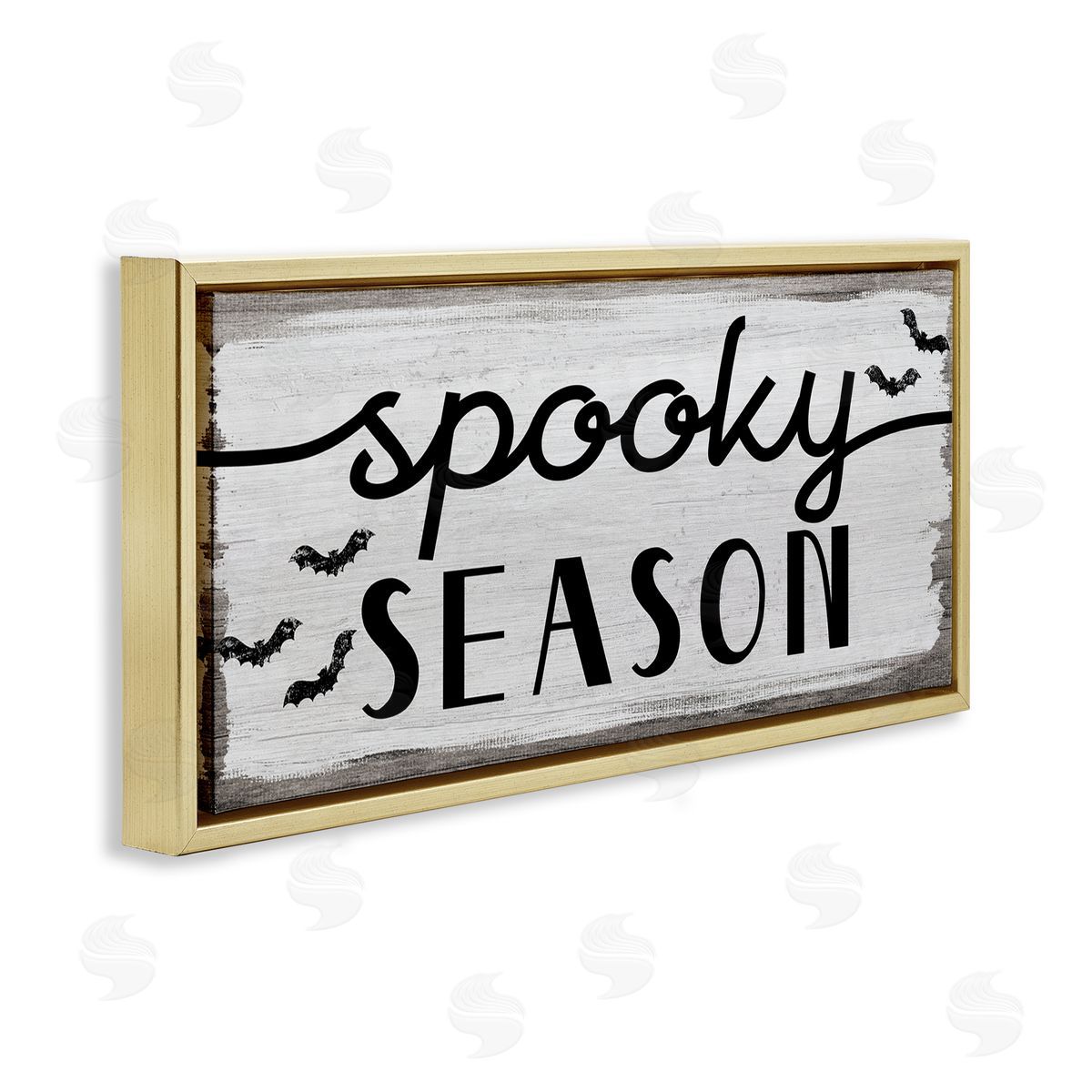 Stupell Studio Spooky Season Sign Black Bats Halloween Phrase