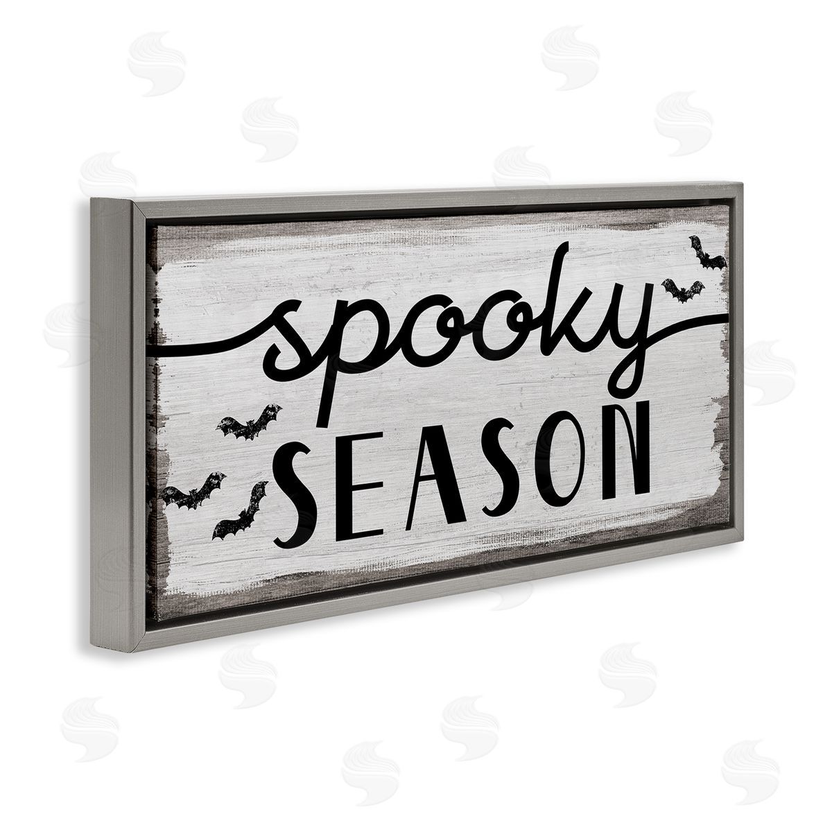 Stupell Studio Spooky Season Sign Black Bats Halloween Phrase