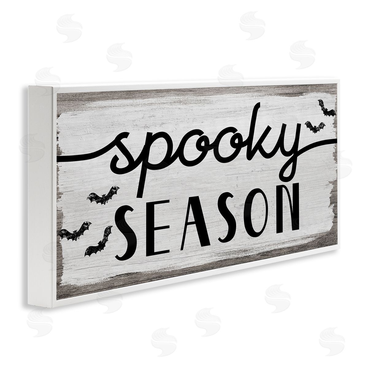 Stupell Studio Spooky Season Sign Black Bats Halloween Phrase