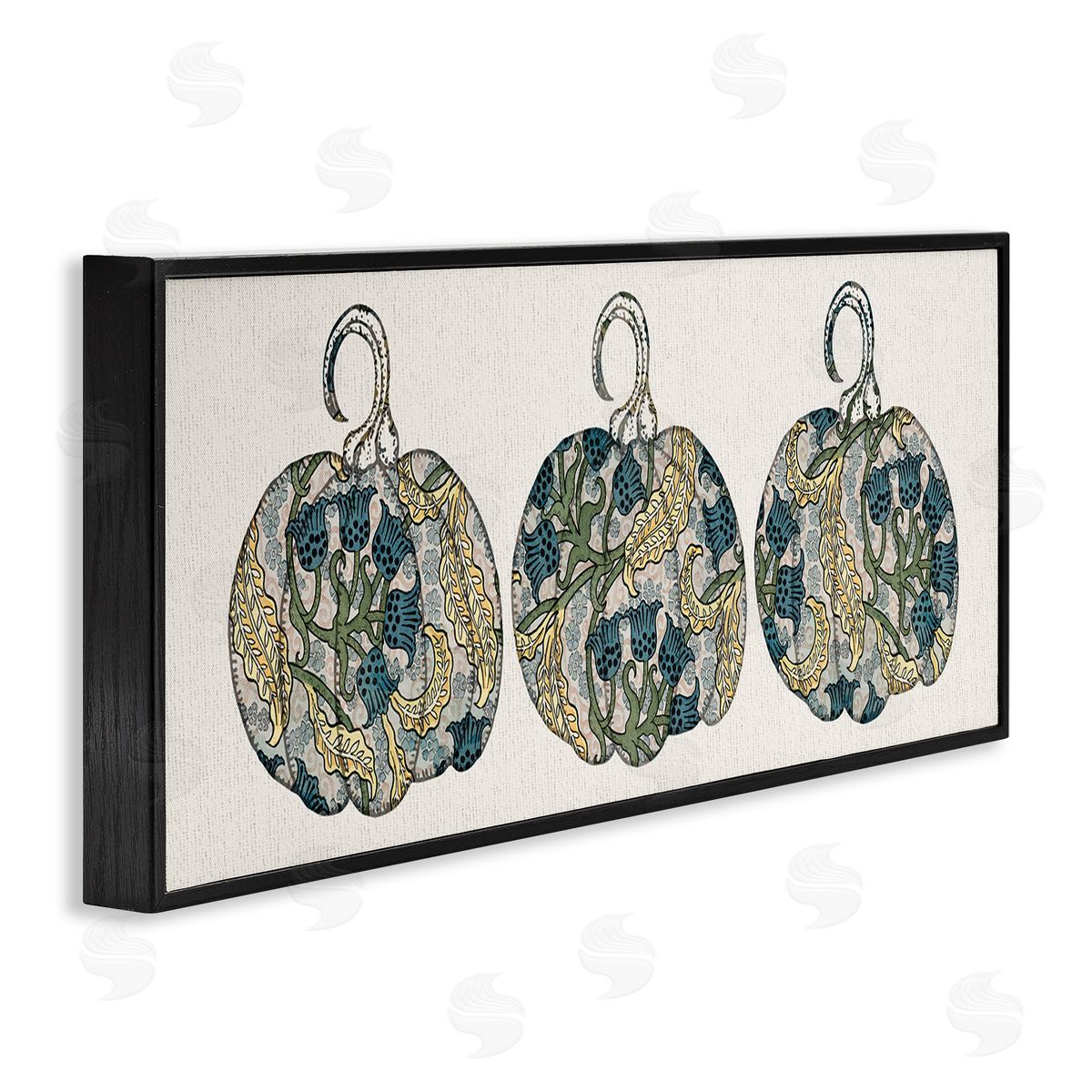 Stupell Studio Paisley Pattern Pumpkin Trio Bluebell Floral Illustration