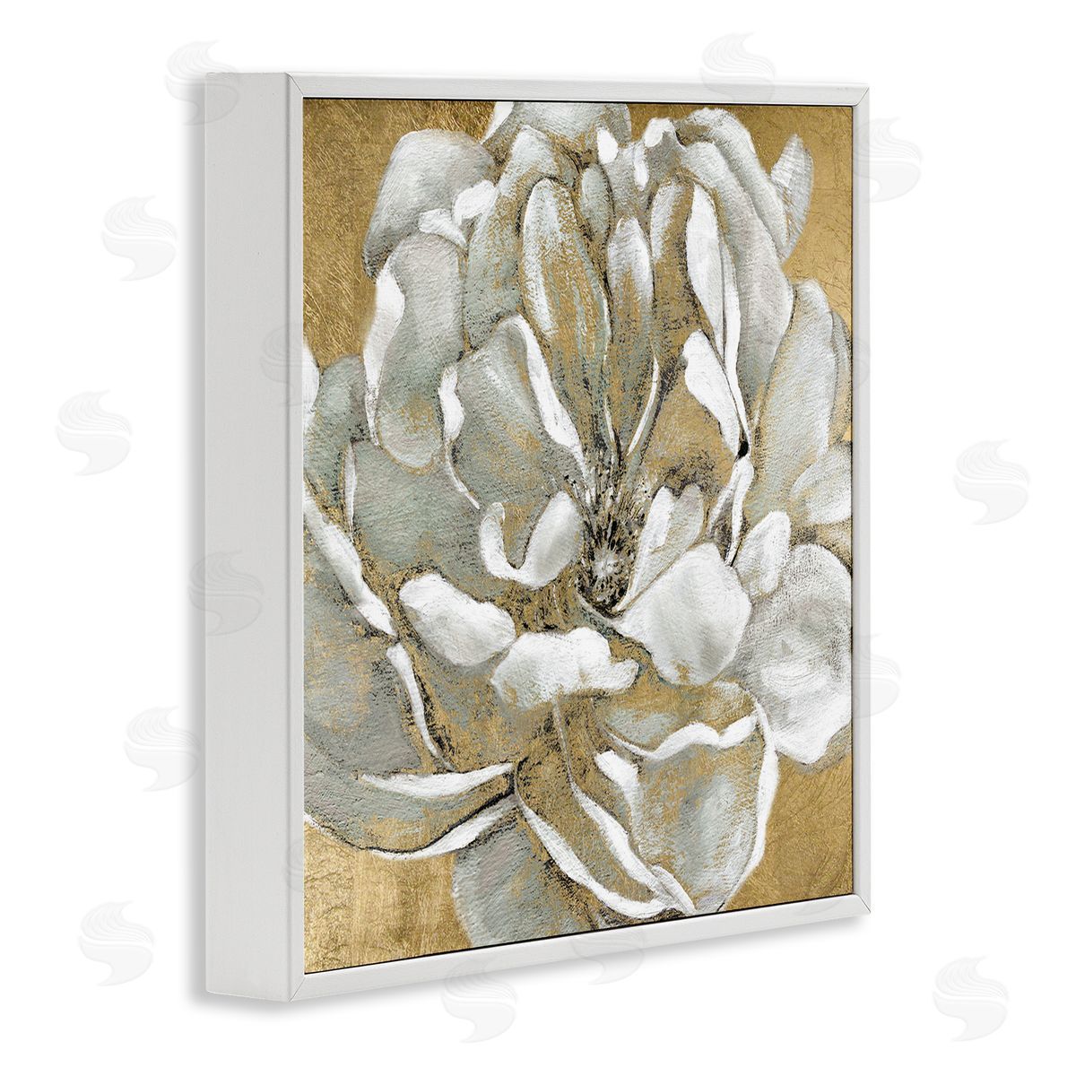 Blushing White Magnolia Flower Abstract White Frame Print Wall Art, Home Decor by Carol Robinson