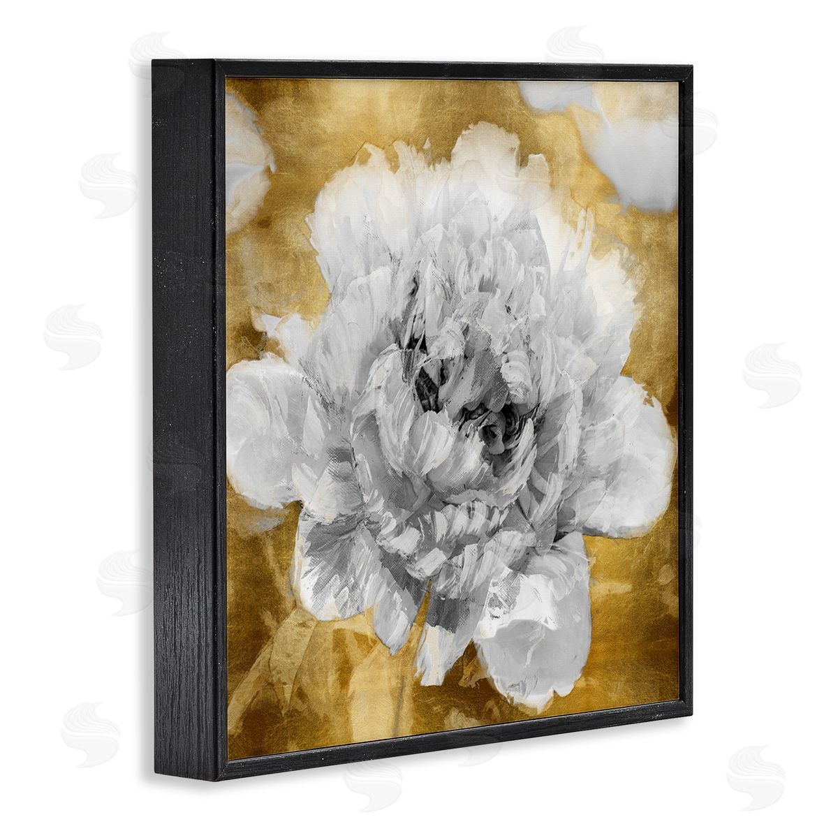 Shawna Sullivan Muted Peony Floral Blossoming Glam Flower Painting Black Framed Glicee Wall Art Print