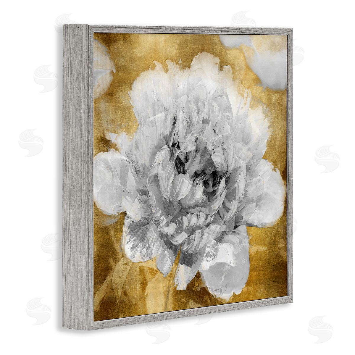 Shawna Sullivan Muted Peony Floral Blossoming Glam Flower Painting Gray Framed Glicee Wall Art Print
