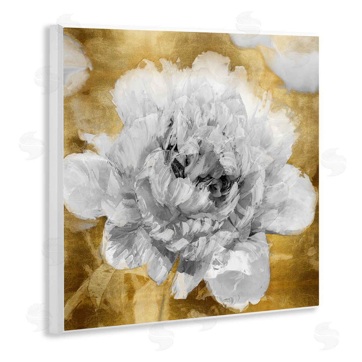 Shawna Sullivan Muted Peony Floral Blossoming Glam Flower Painting Wooden Wall Plaque Art Print