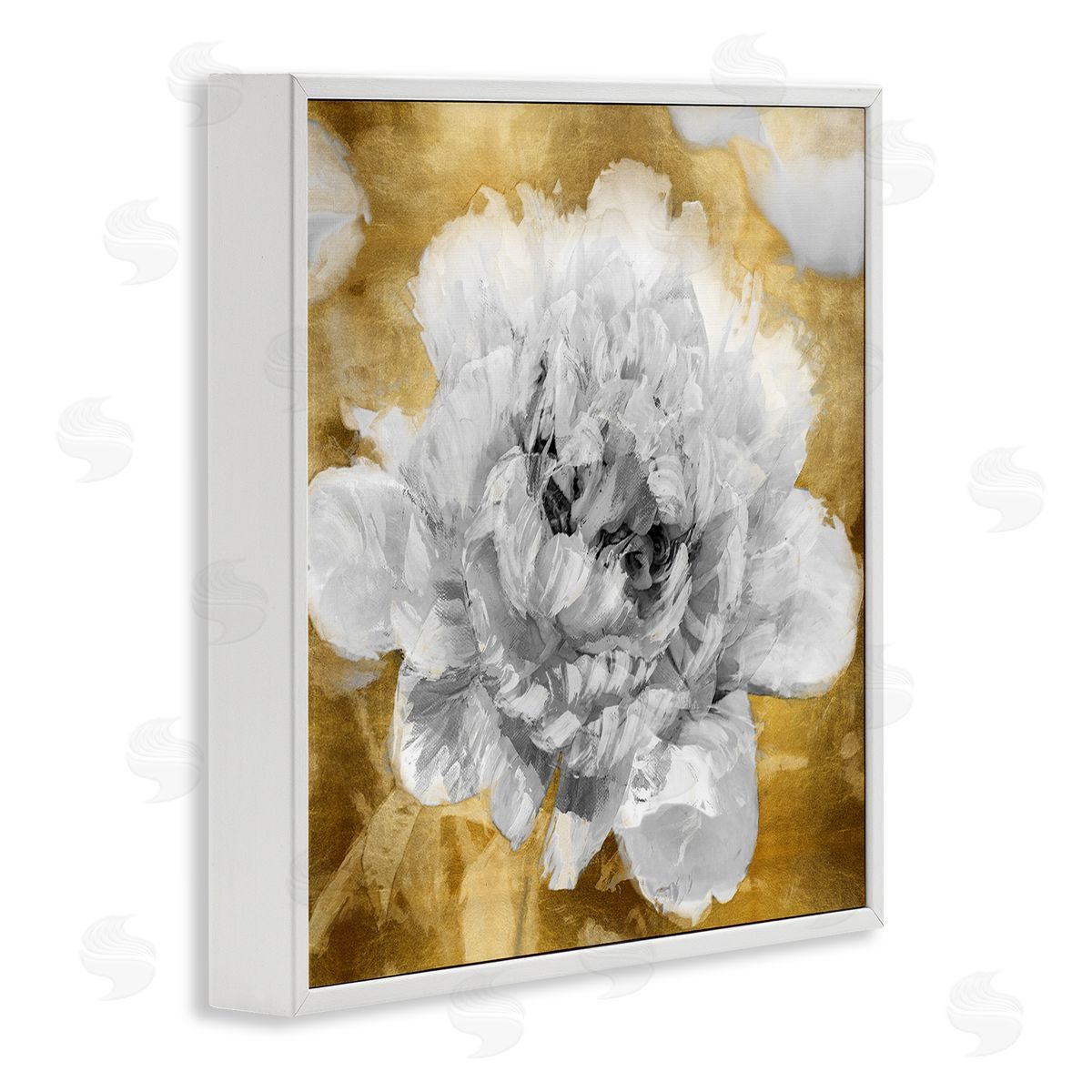 Shawna Sullivan Muted Peony Floral Blossoming Glam Flower Painting White Framed Glicee Wall Art Print