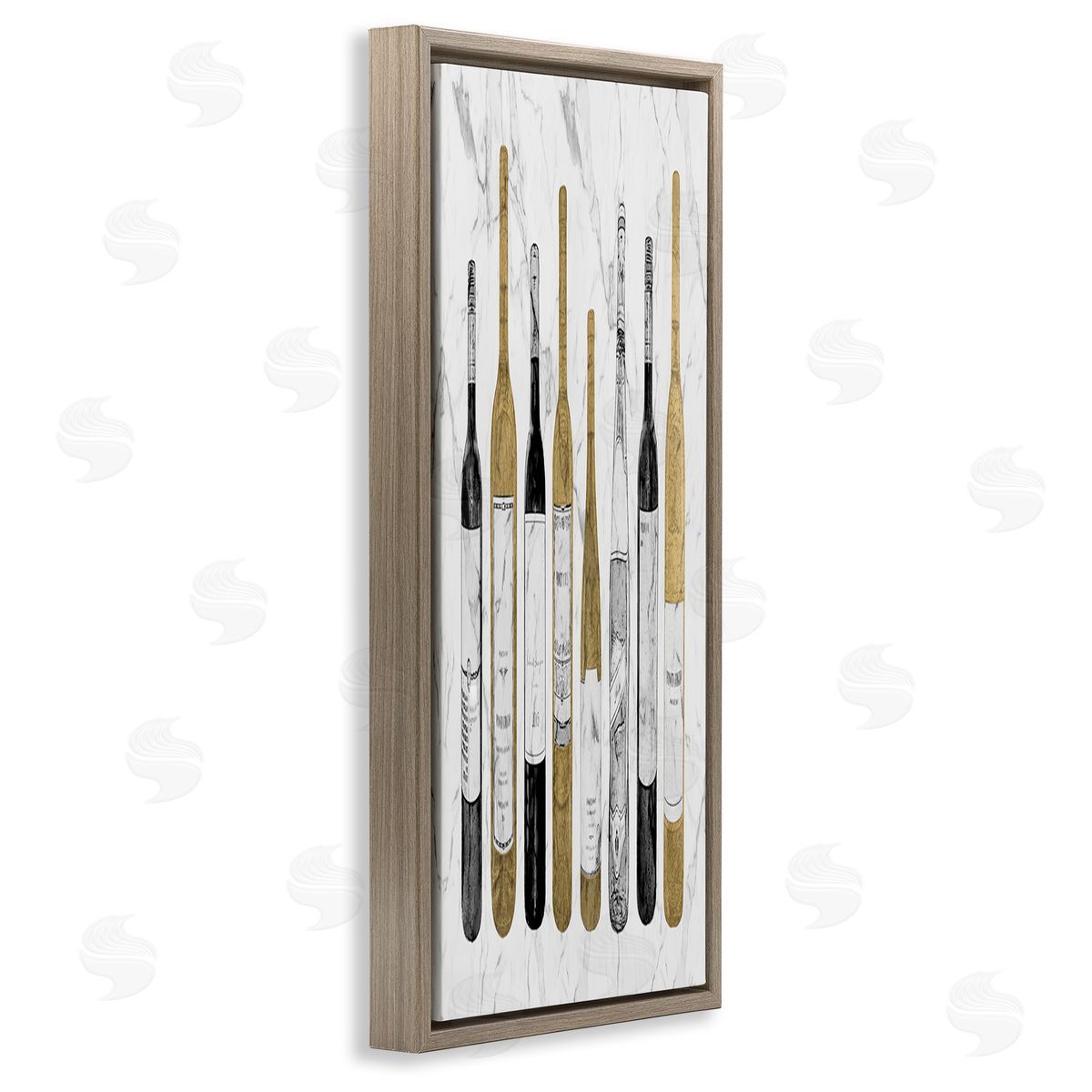 Natalie Carpentieri Traditional Wine Bottle Illustrations Glam Marble Pattern