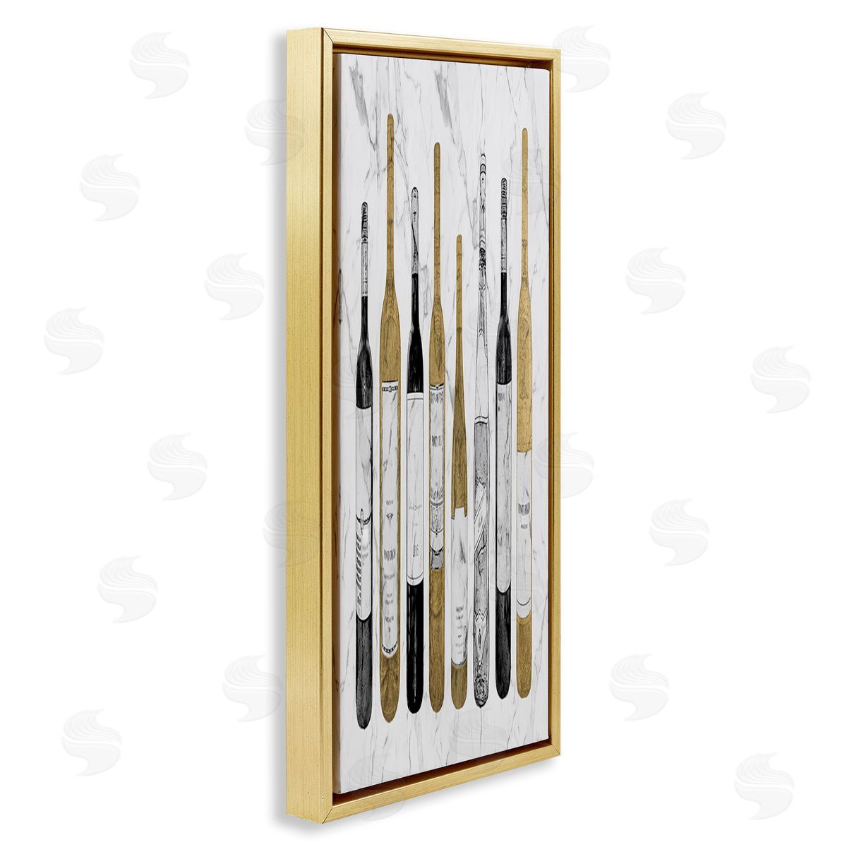 Natalie Carpentieri Traditional Wine Bottle Illustrations Glam Marble Pattern