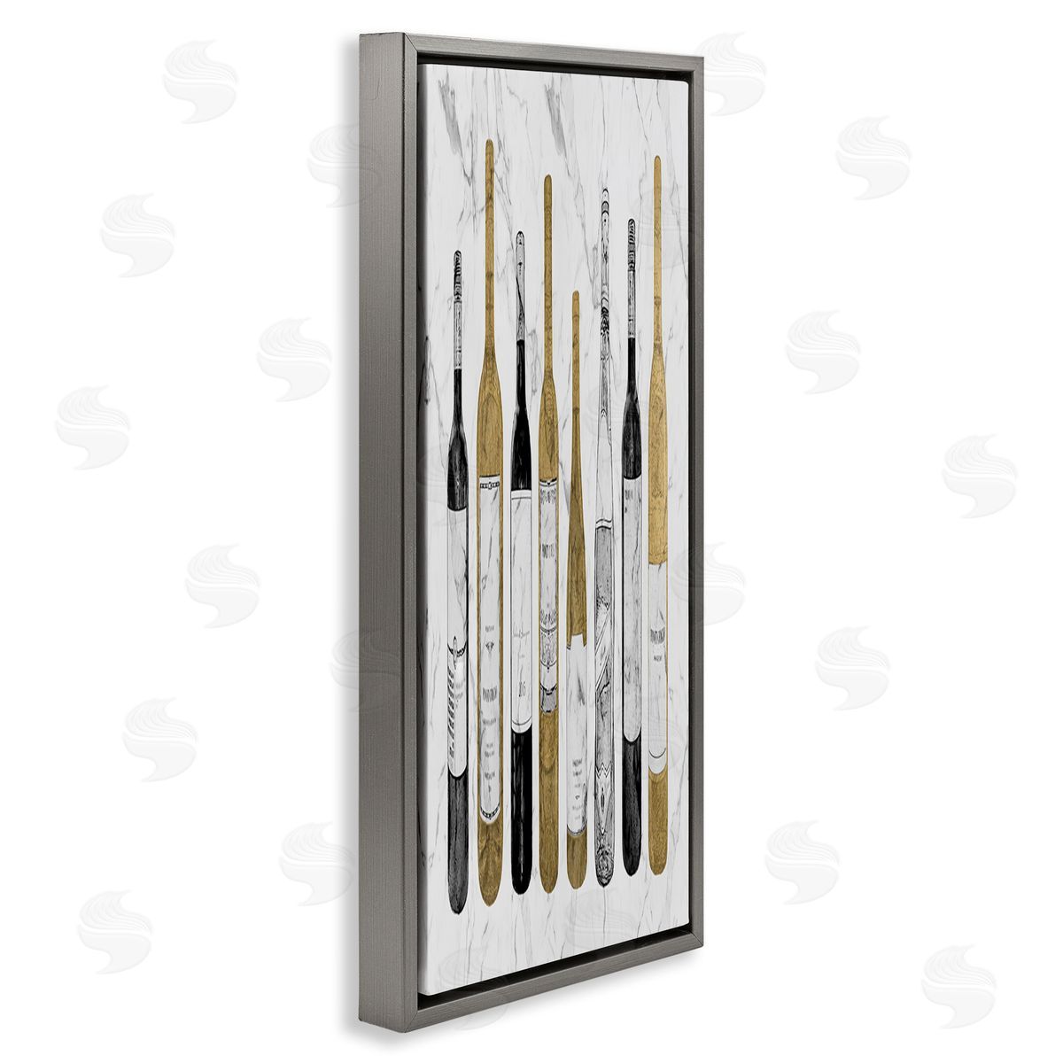 Natalie Carpentieri Traditional Wine Bottle Illustrations Glam Marble Pattern