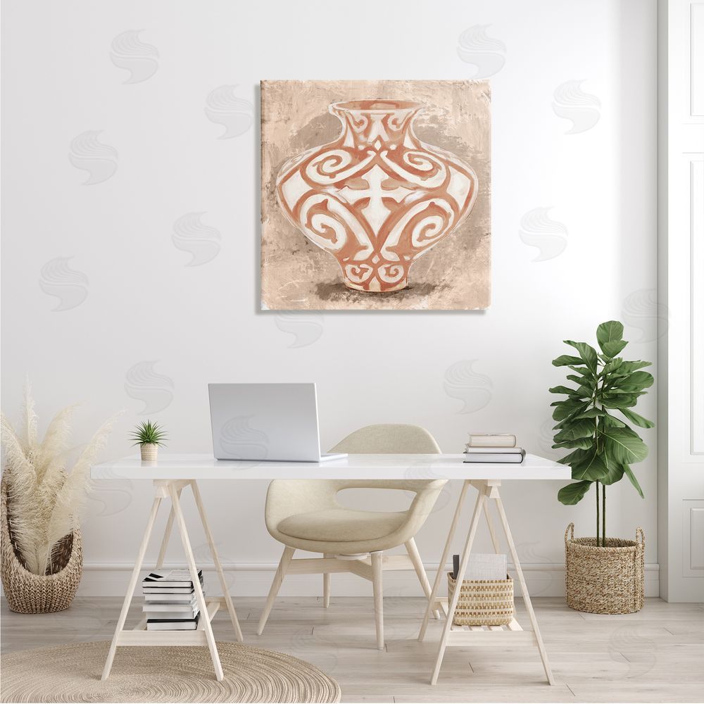 Stupell Studio Modern Urn Still Life Abstract Shape Pattern Canvas Wall Art in Room