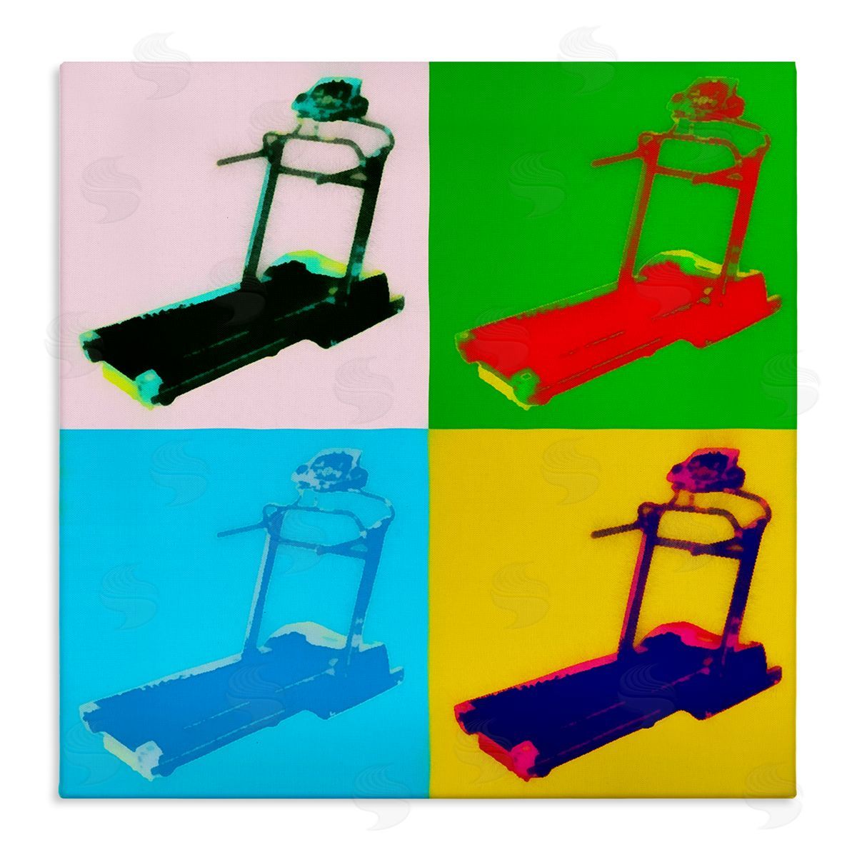 Daniel Sproul Abstract Treadmill Pop Art Modern Exercise Interpretation Stretched Canvas Wall Art Print