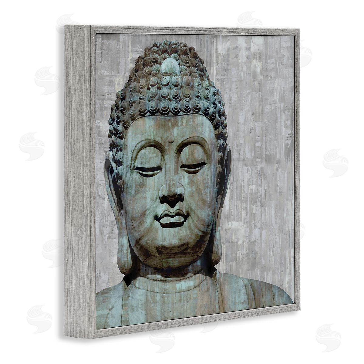Tom Bray Buddha Meditating Figure Closed Eyes Concentration Gray Framed Glicee Wall Art Print