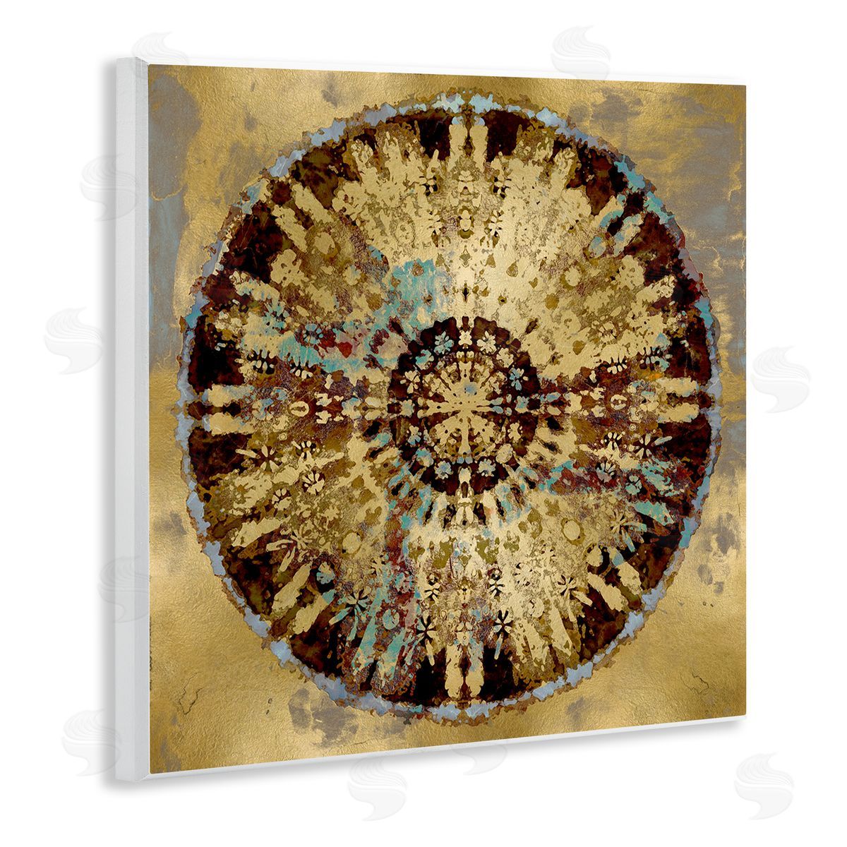 Ellie Roberts Circular Shape Abstraction Modern Rust Pattern Industrial Painting Wooden Wall Plaque Art Print