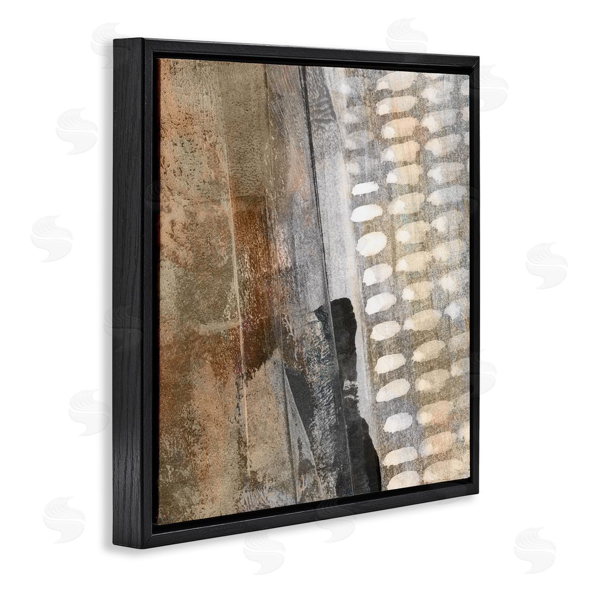 Dan Meneely Abstract Pathway Industrial Shape Composition Rust Tone Black Floating Frame Canvas Wall Art Print