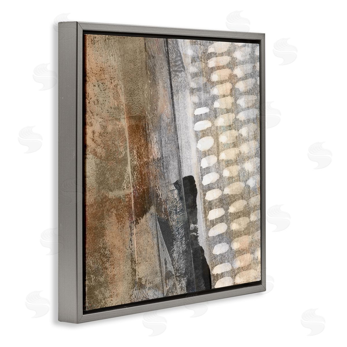 Dan Meneely Abstract Pathway Industrial Shape Composition Rust Tone Gray Floating Frame Canvas Wall Art Print