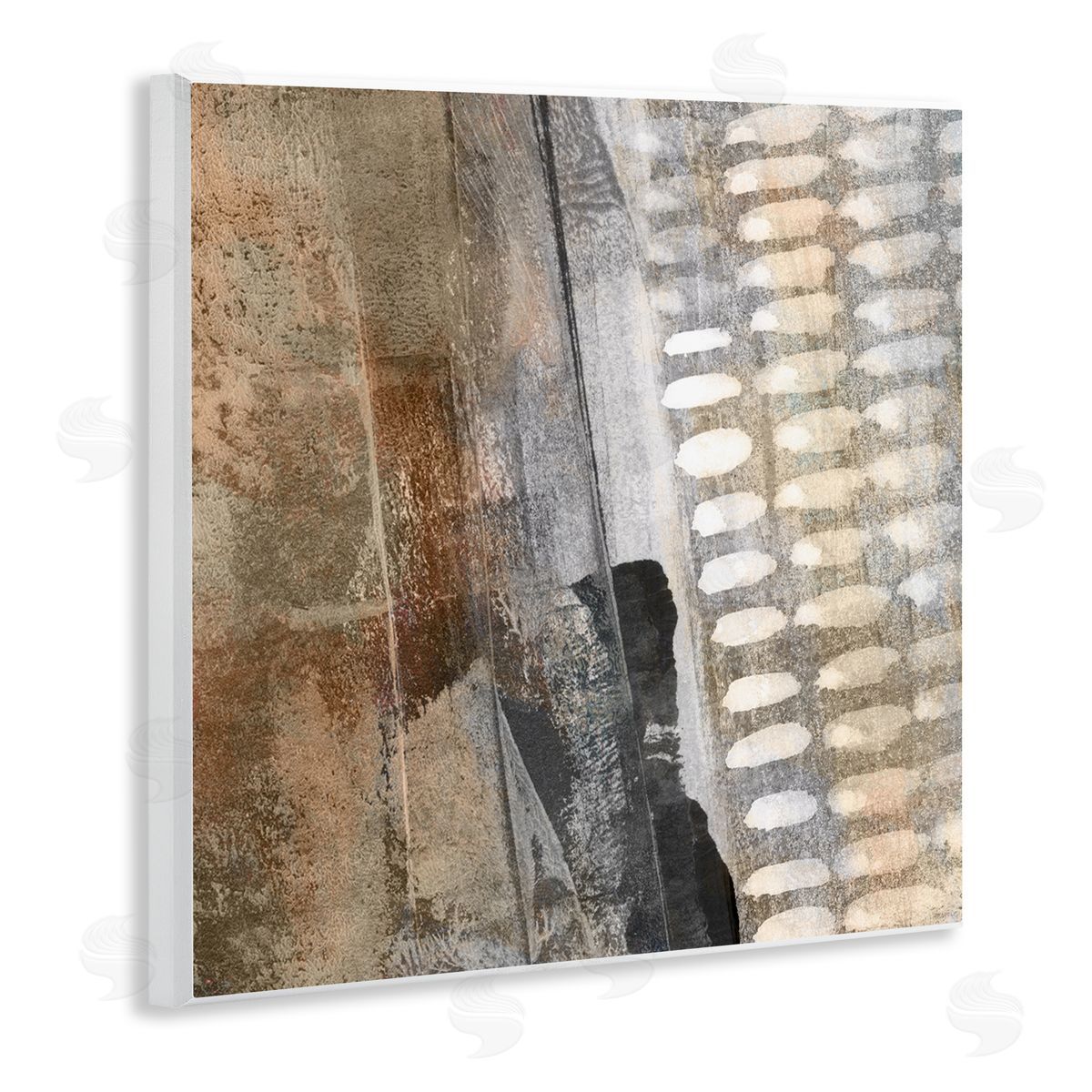 Dan Meneely Abstract Pathway Industrial Shape Composition Rust Tone Wooden Wall Plaque Art Print