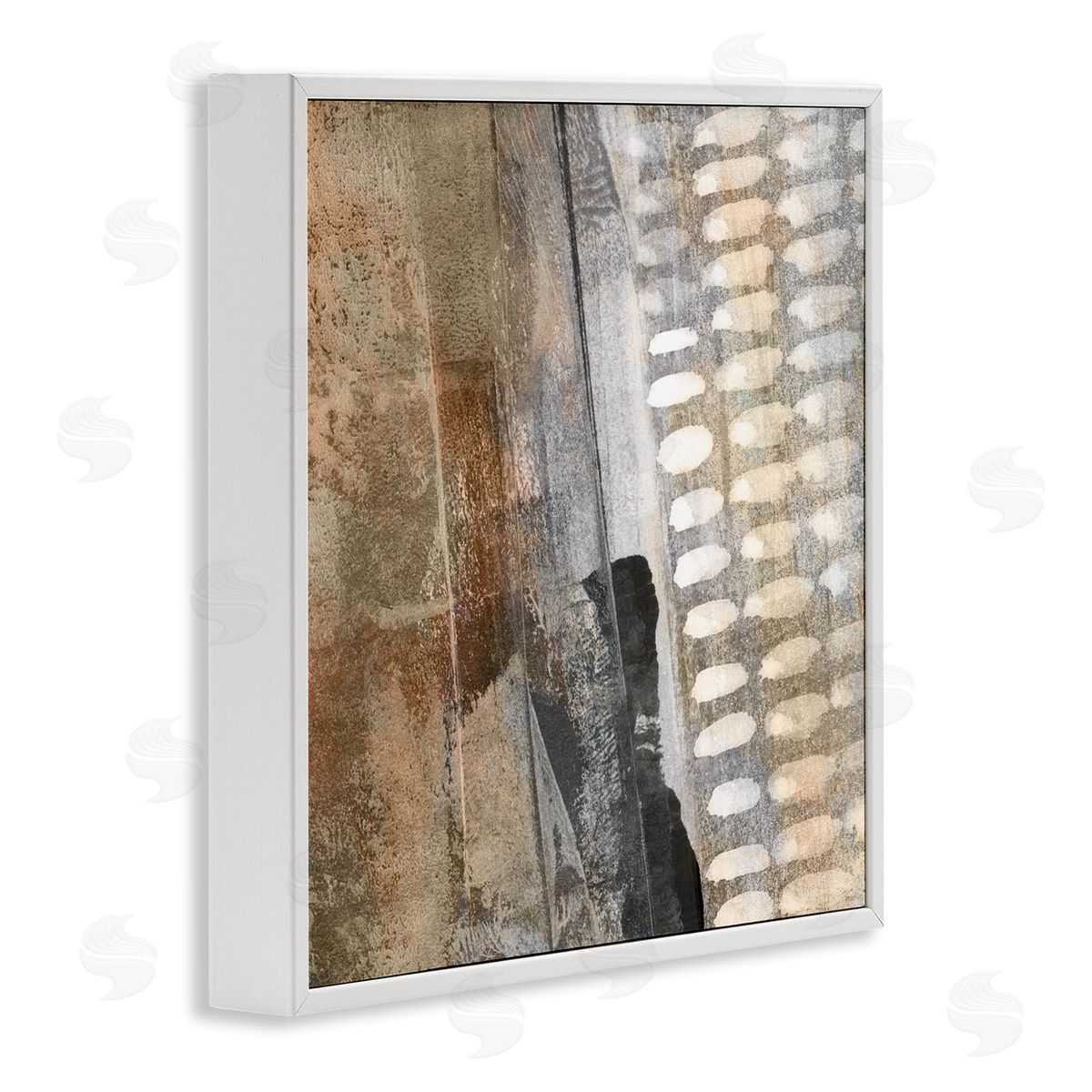 Dan Meneely Abstract Pathway Industrial Shape Composition Rust Tone White Framed Glicee Wall Art Print