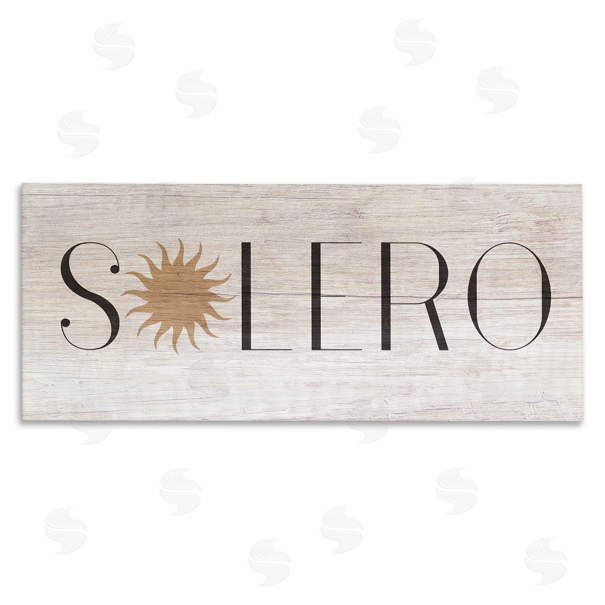 Stupell Studio Solero Sign Sun Shaped Typography Rustic Distressed Pattern