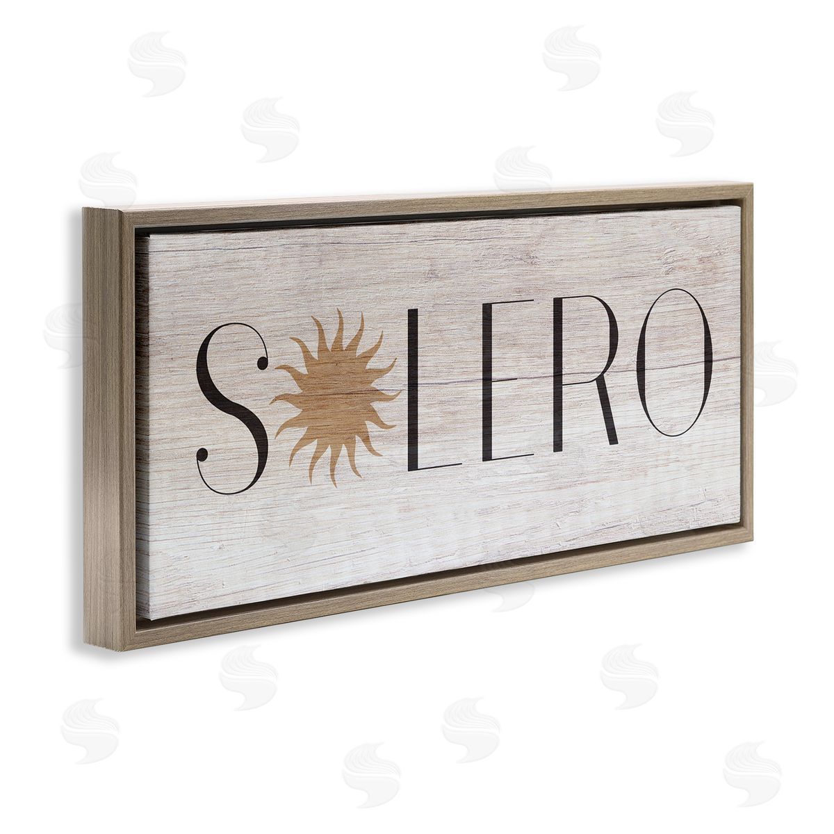 Stupell Studio Solero Sign Sun Shaped Typography Rustic Distressed Pattern