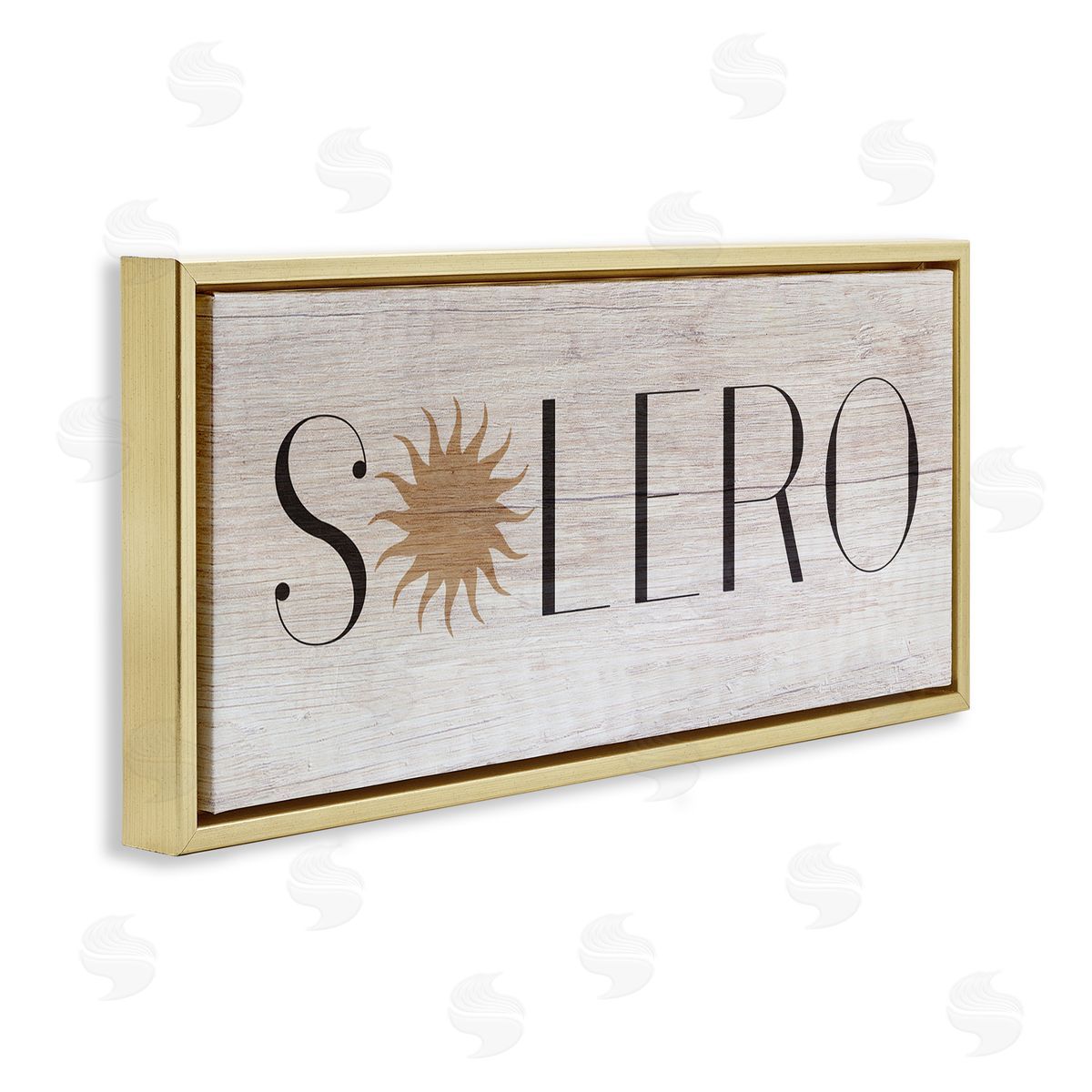 Stupell Studio Solero Sign Sun Shaped Typography Rustic Distressed Pattern