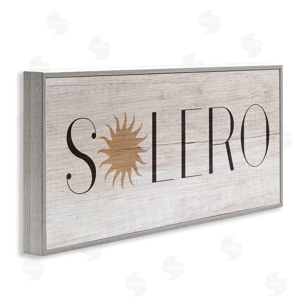 Stupell Studio Solero Sign Sun Shaped Typography Rustic Distressed Pattern