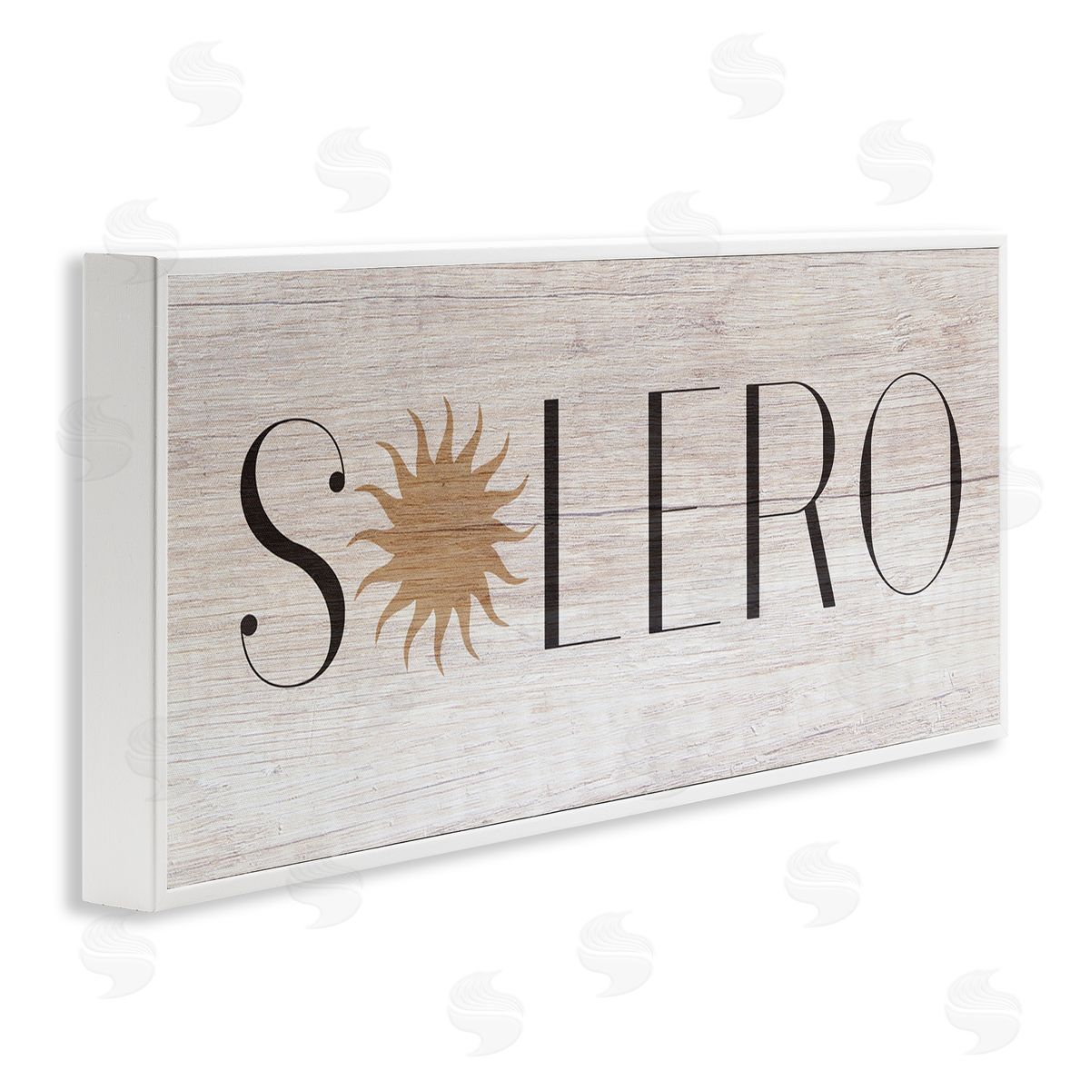 Stupell Studio Solero Sign Sun Shaped Typography Rustic Distressed Pattern