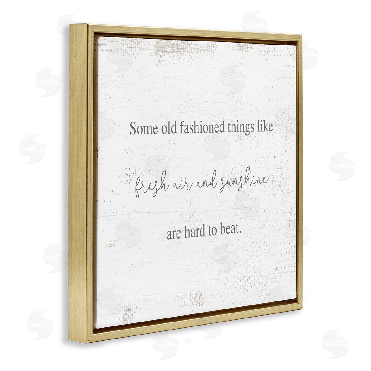 Stupell Studio Old Fashioned like Fresh Air and Sunshine Humor Gold Floating Frame Canvas Wall Art Print