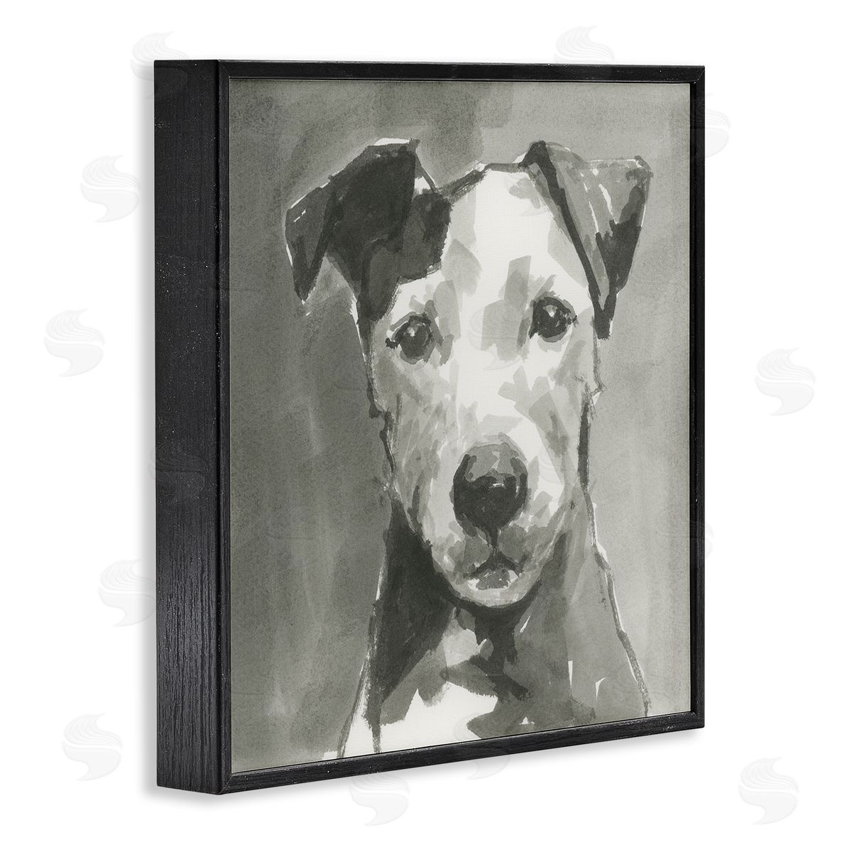 Muted Dog with Quiet Expression Black Frame Print Wall Art, Home Decor by Cartissi