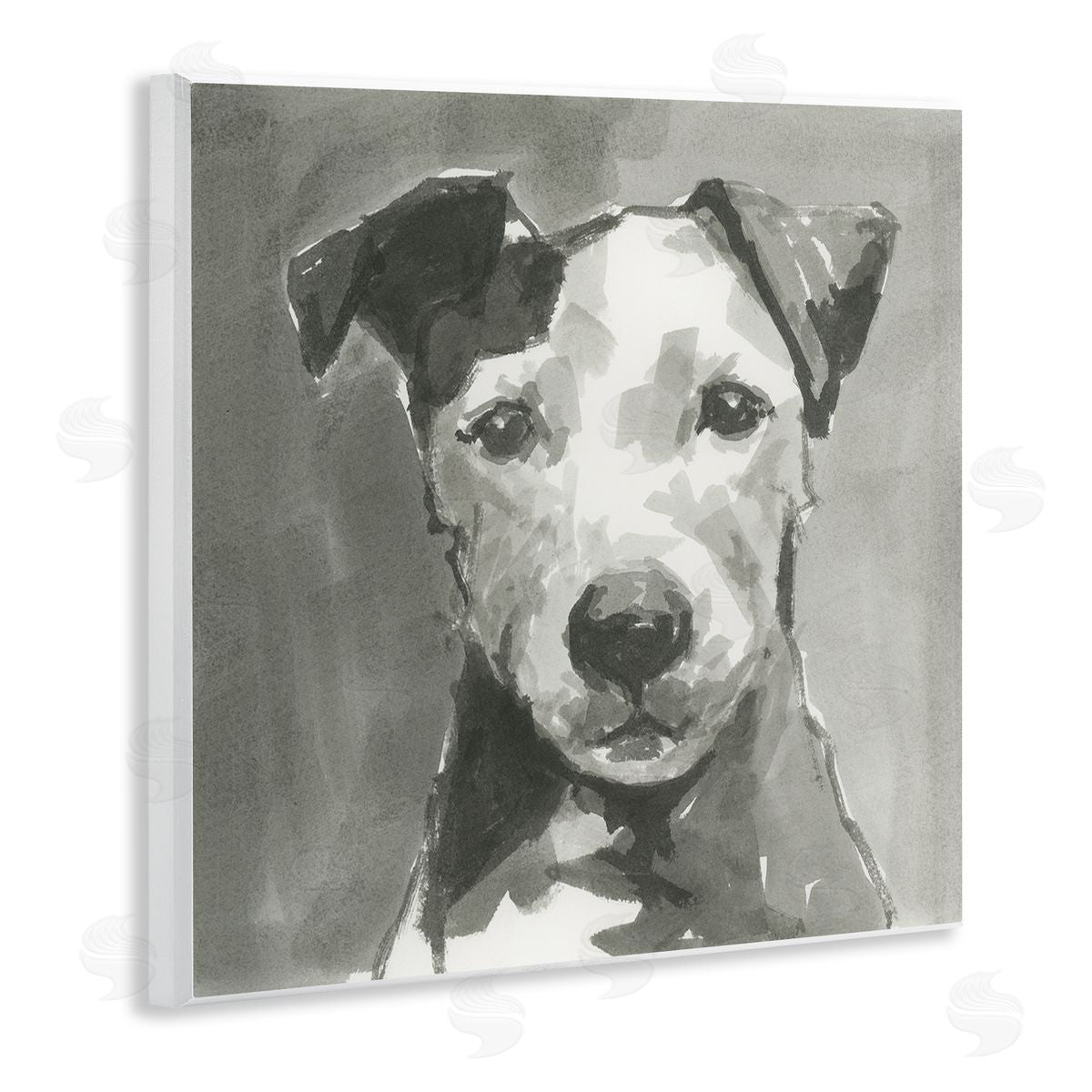 Muted Dog with Quiet Expression Wood Plaque Wall Art, Home Decor by Cartissi