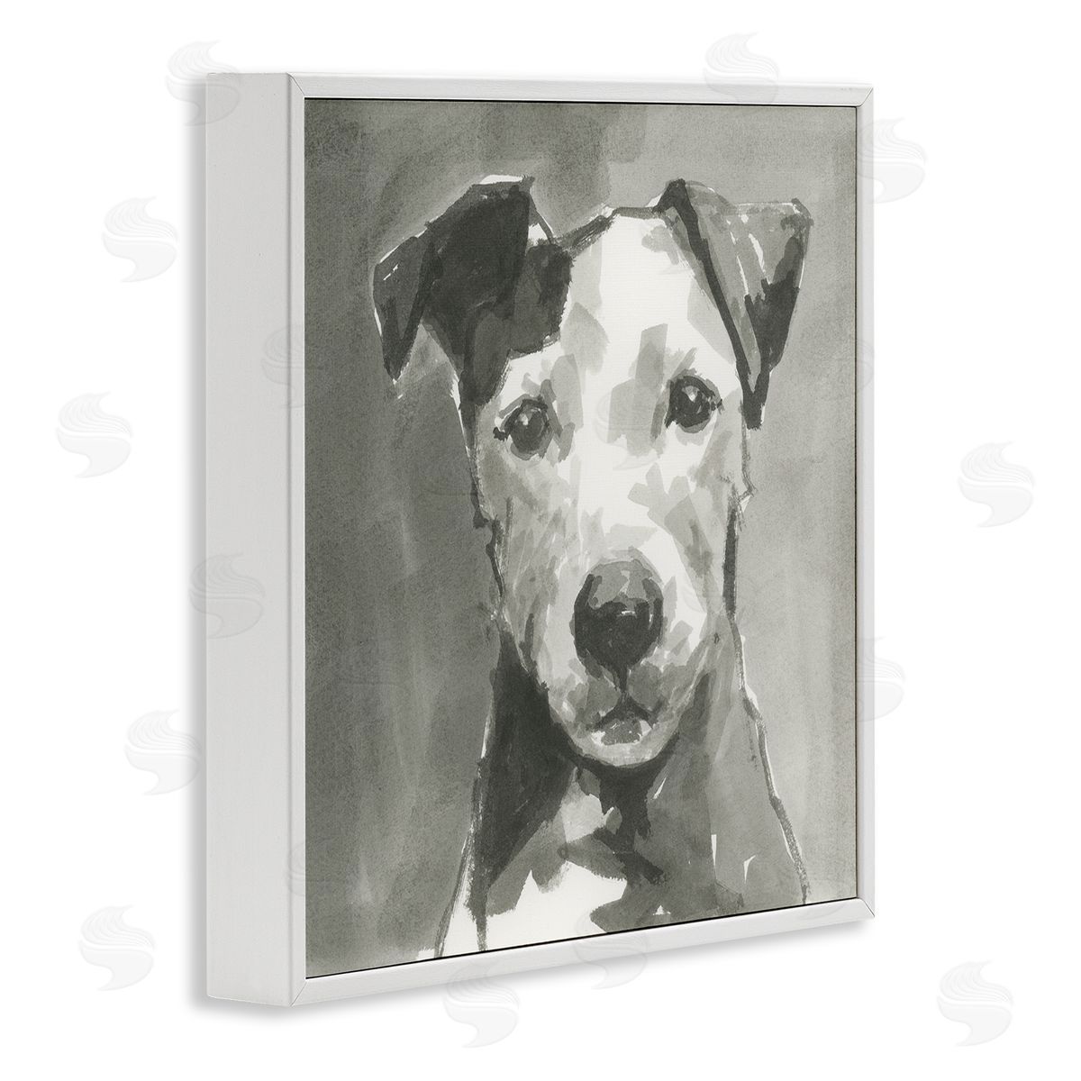 Muted Dog with Quiet Expression White Frame Print Wall Art, Home Decor by Cartissi