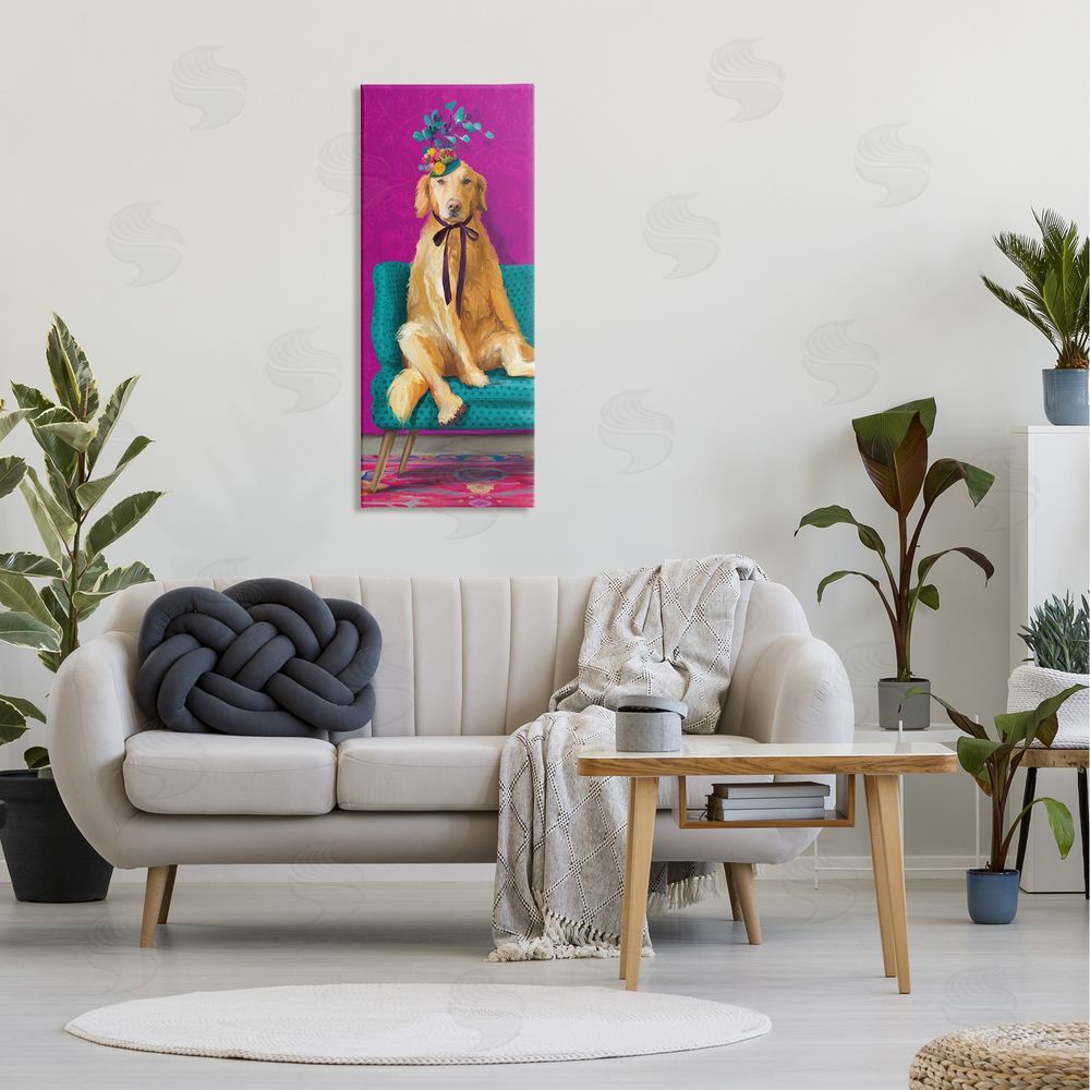 Kamdon Kreations Extravagant Pampered Dog Portrait Contemporary Furniture Floral Pattern