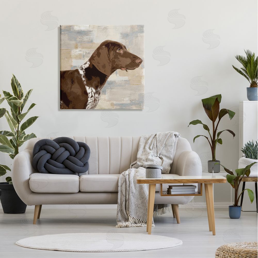 Keri Rodgers Gazing Pointer Dog Vintage Dog Portrait Canvas Wall Art in Room