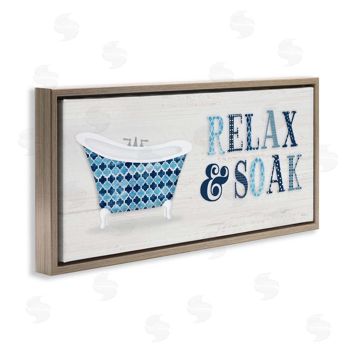 Natalie Carpentieri Soak Relax Tub Geometric Patterned Typography Bathroom Sign